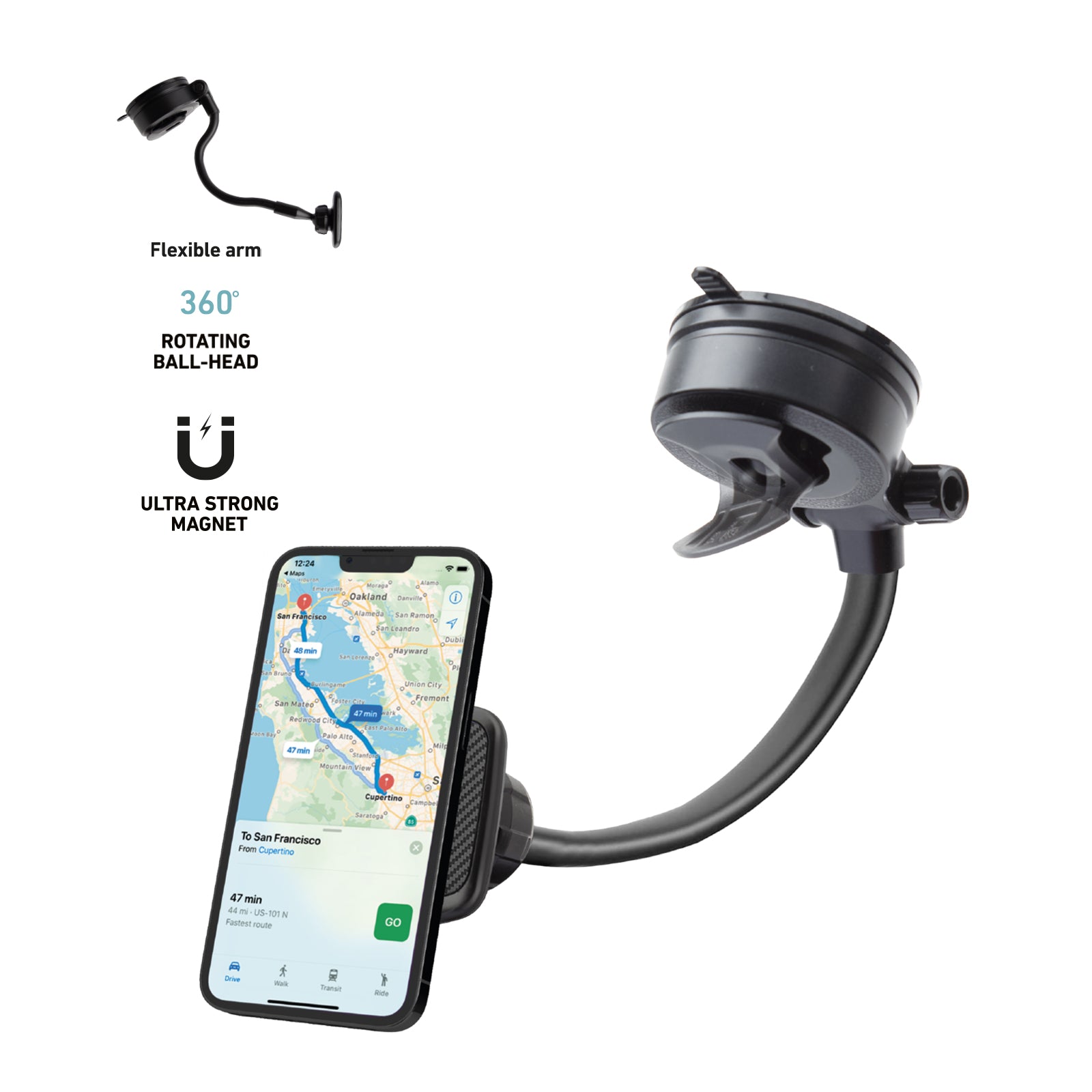 California - Supporto auto magnetico per telefono con braccio snodabile