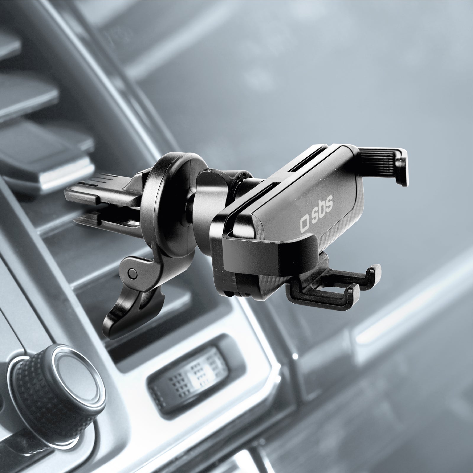 Supporto da auto per smartphone con chiusura a gravità