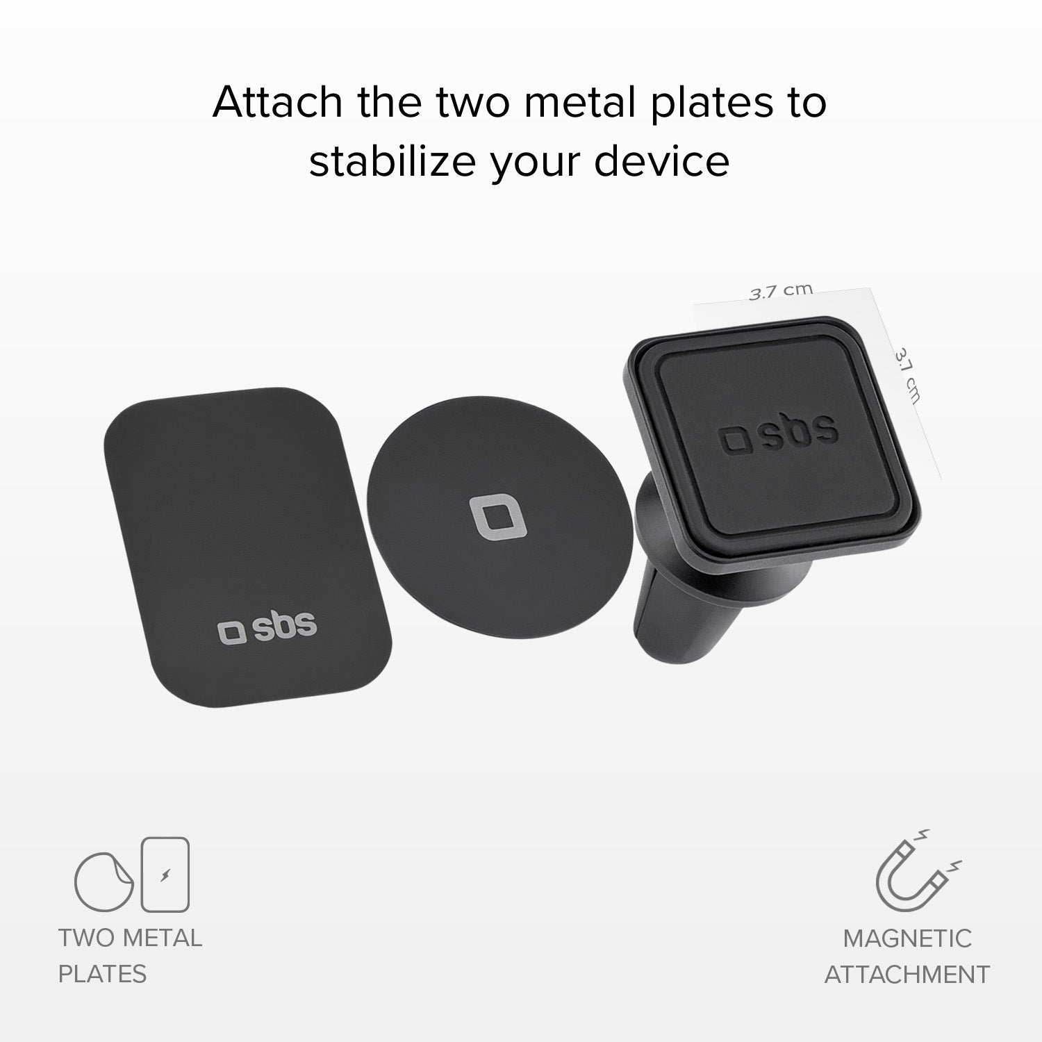 Supporto auto quadrato magnetico per telefono con fissaggio a clip