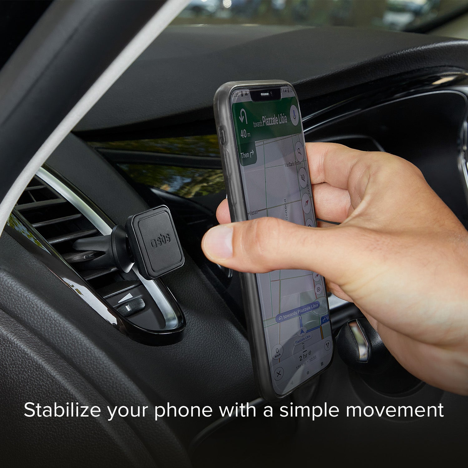 Supporto auto quadrato magnetico per telefono con fissaggio a clip