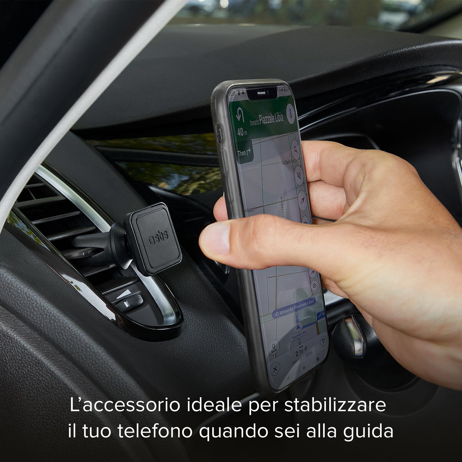 Supporto auto quadrato magnetico per telefono con fissaggio a clip