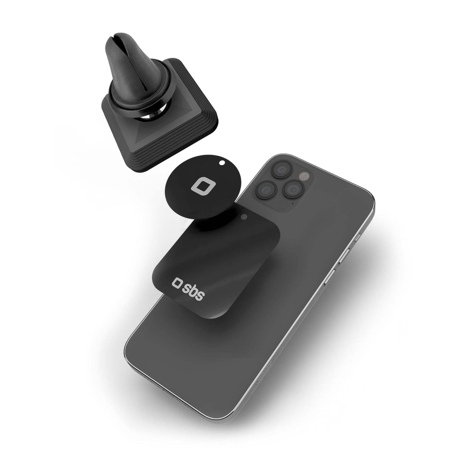 Supporto auto quadrato magnetico per telefono con fissaggio a clip