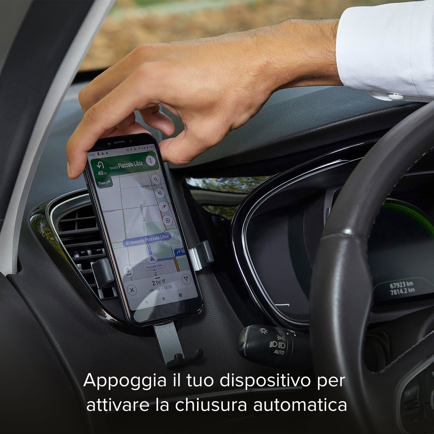 Gravity - Supporto auto per telefono con meccanismo a gravità