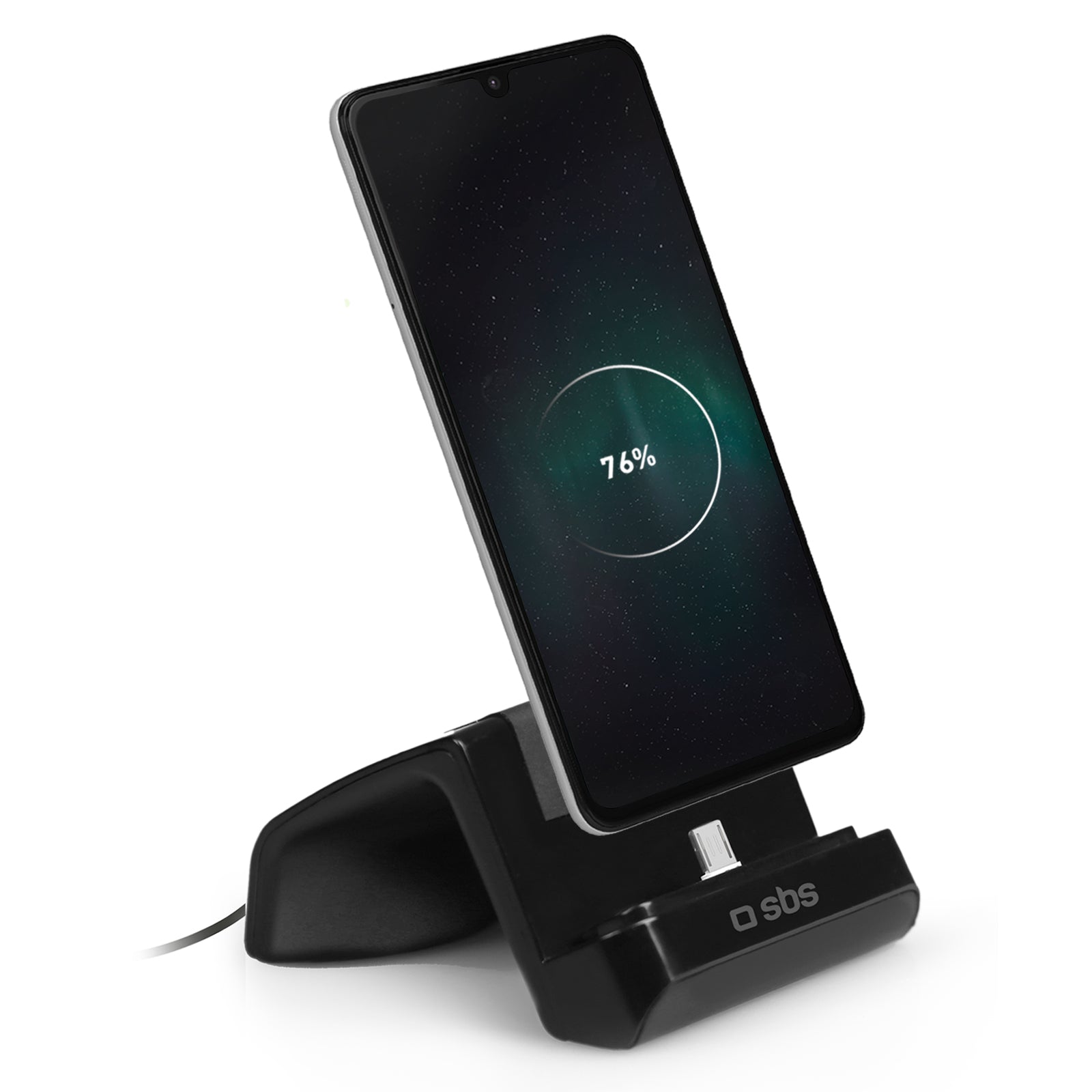 Supporto da tavolo con funzione di ricarica per smartphone