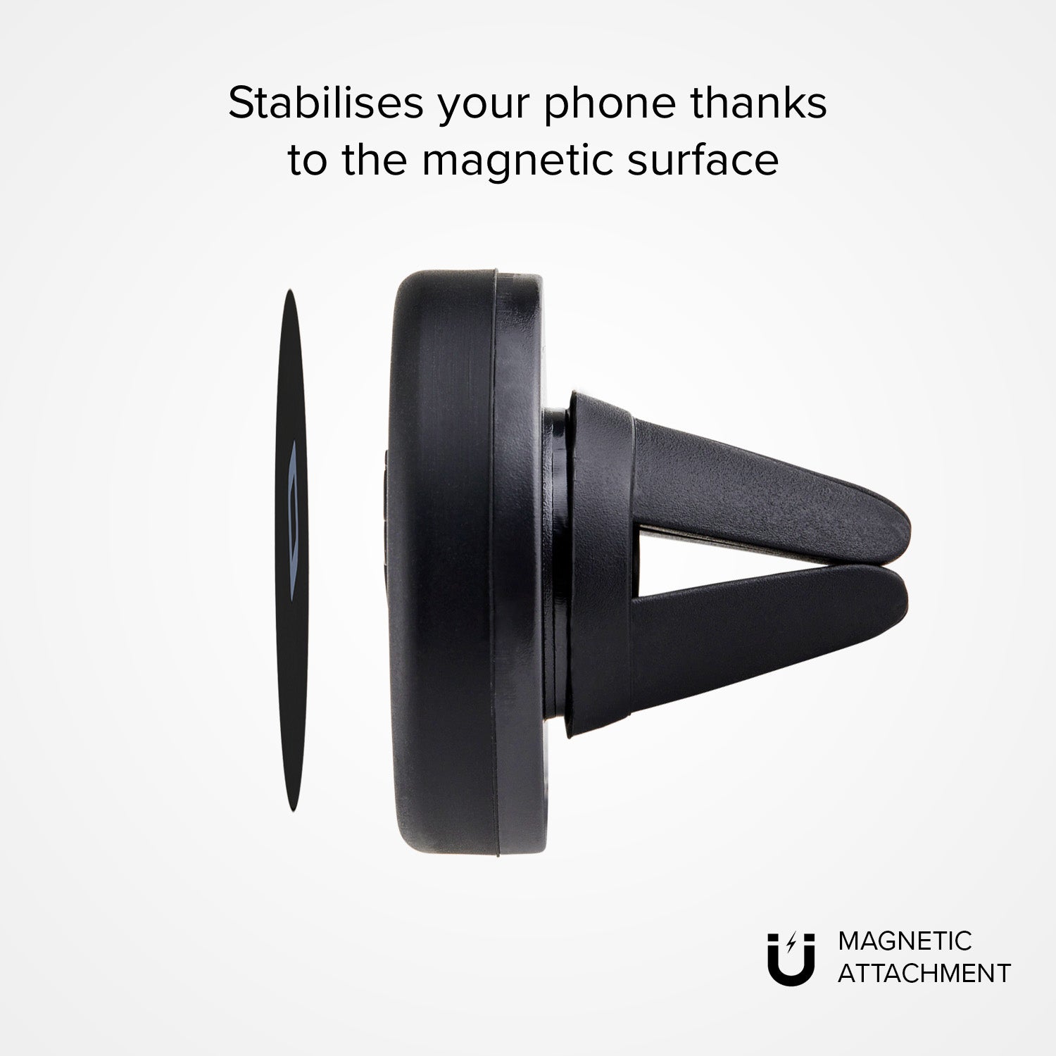 Supporto auto rotondo magnetico per telefono con fissaggio a clip