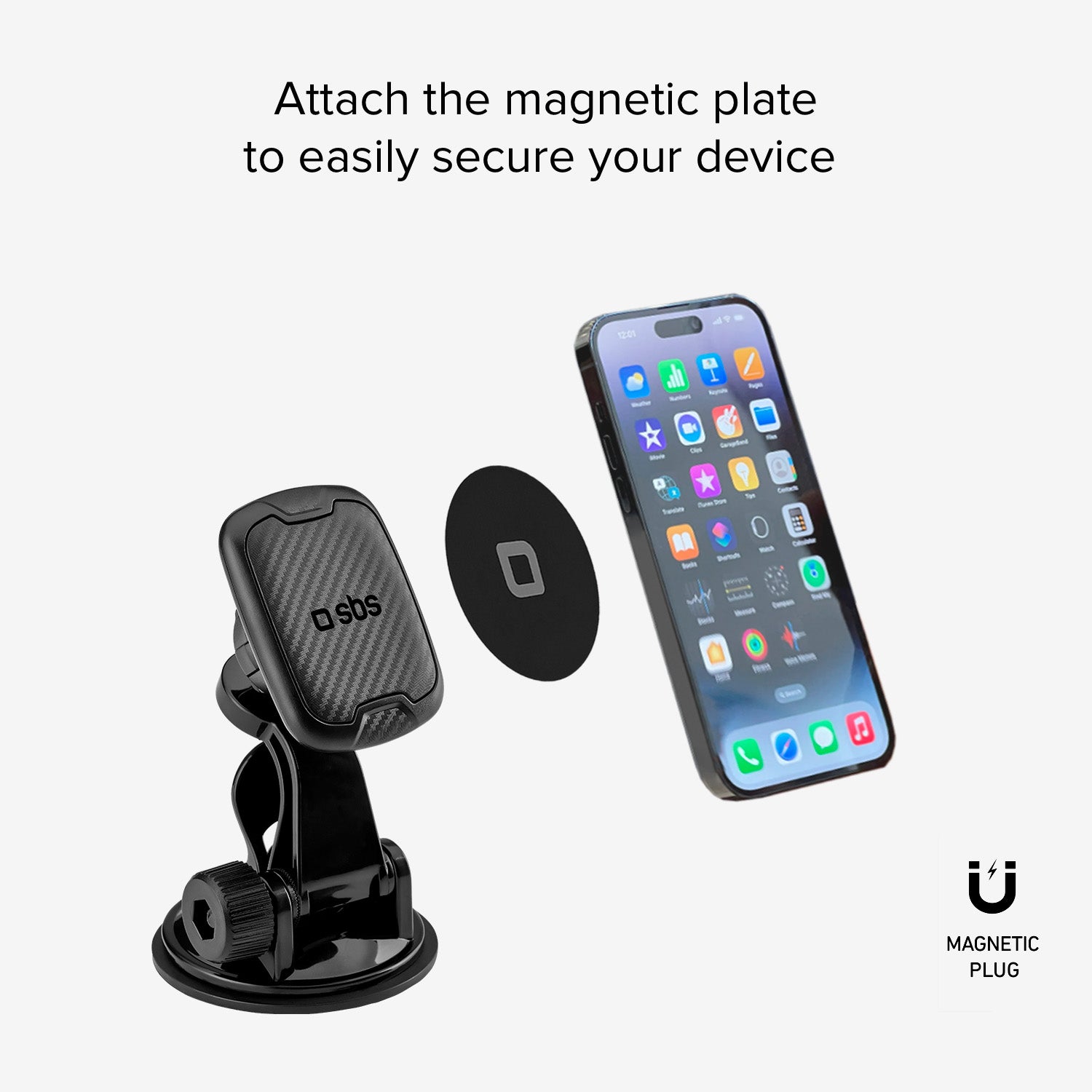 Magnetische Autohalterung für Smartphone auf mehreren Flächen