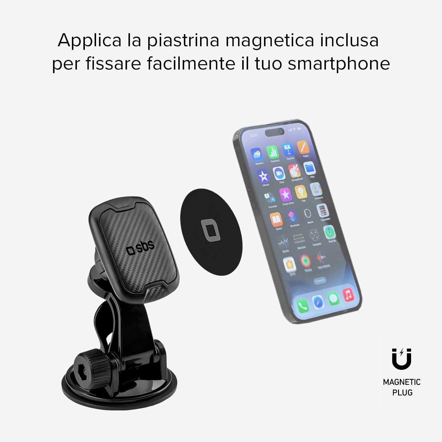 Magnetische Autohalterung für Smartphone auf mehreren Flächen