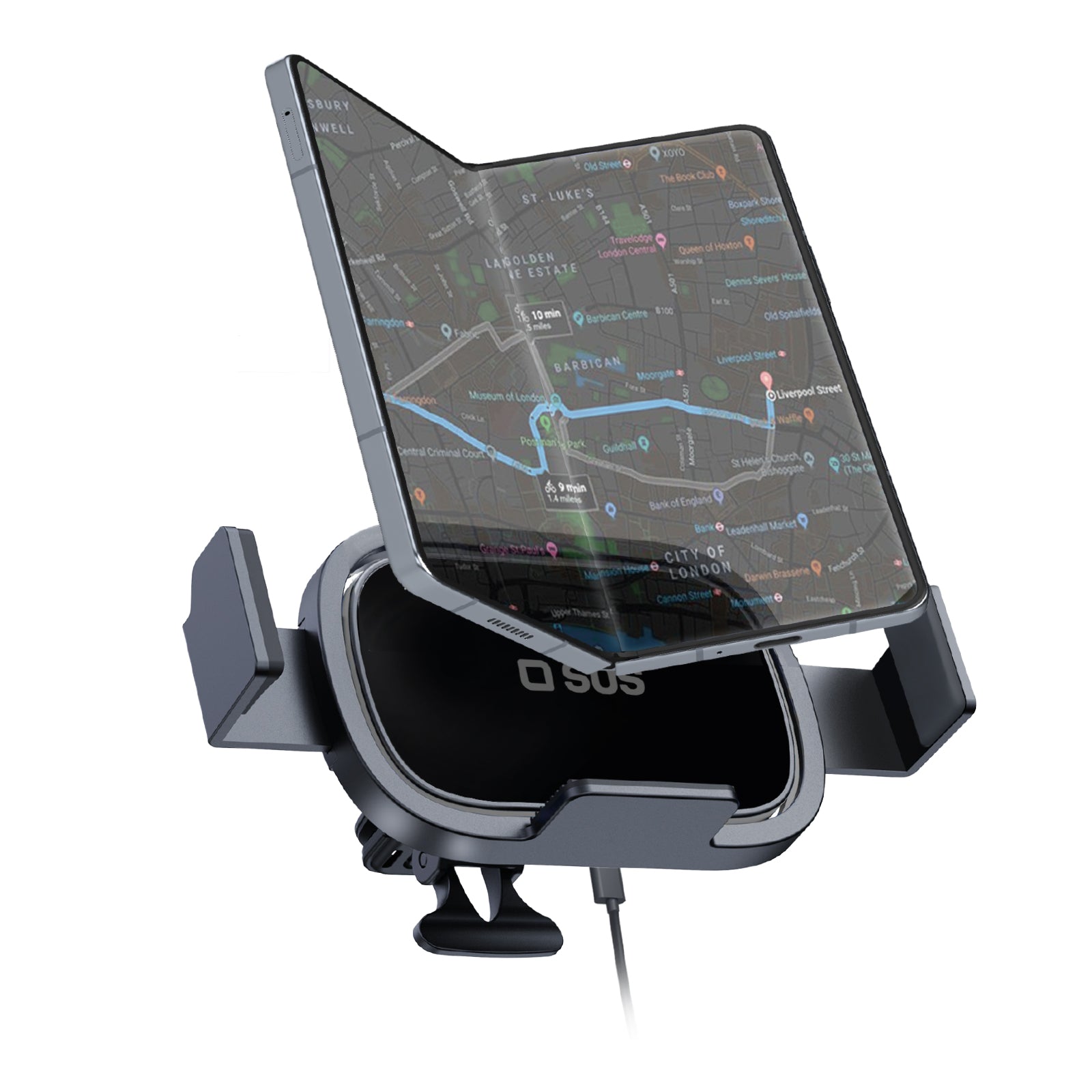 Supporto auto con ricarica wireless per smartphone foldable