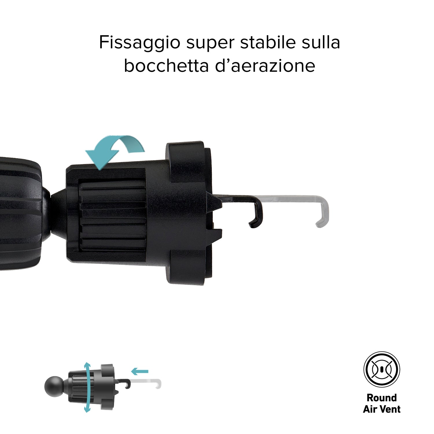 Supporto auto per telefono con ricarica rapida Wireless e meccanismo a gravità