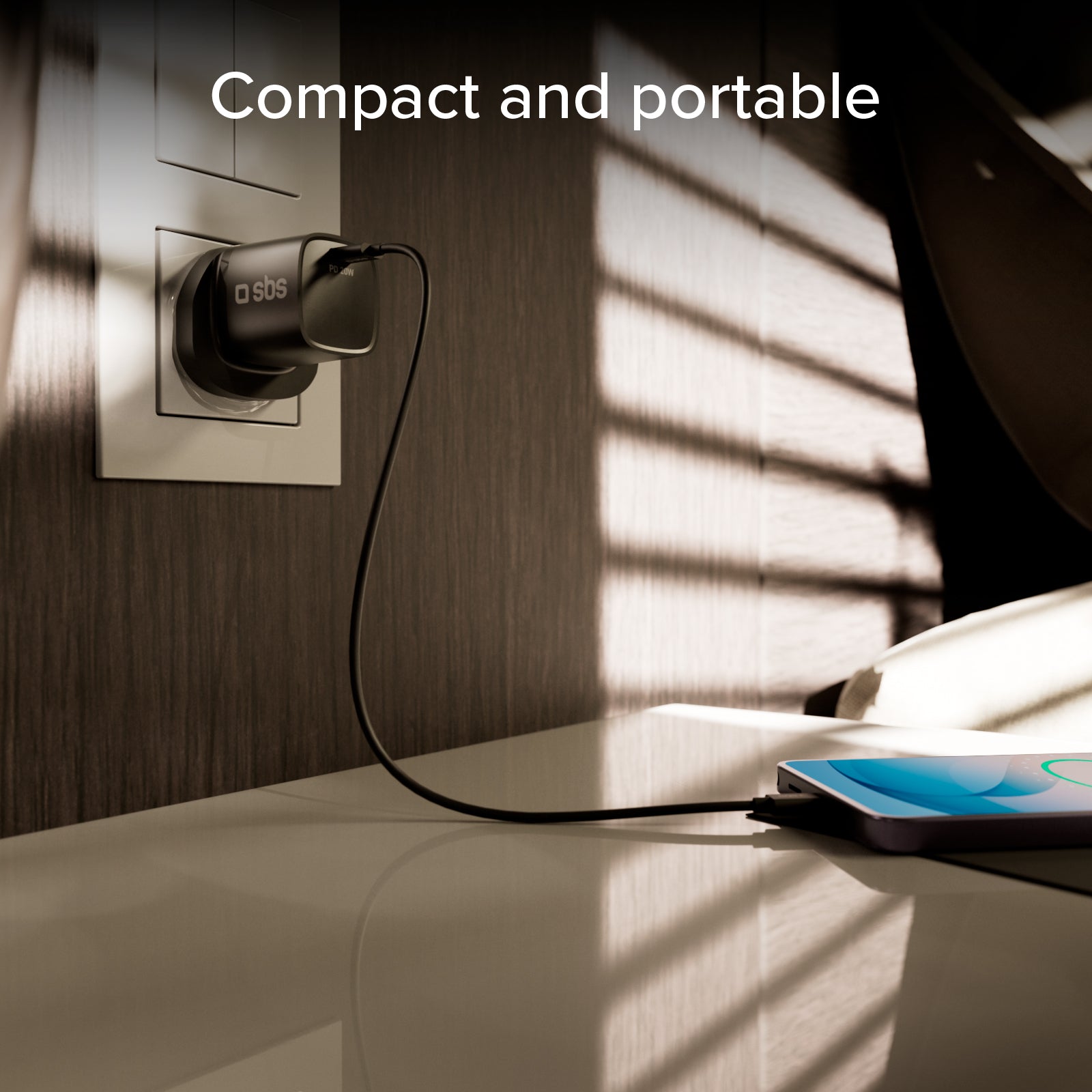 Cargador con puerto USB-C, 20W de potencia y enchufe del Reino Unido