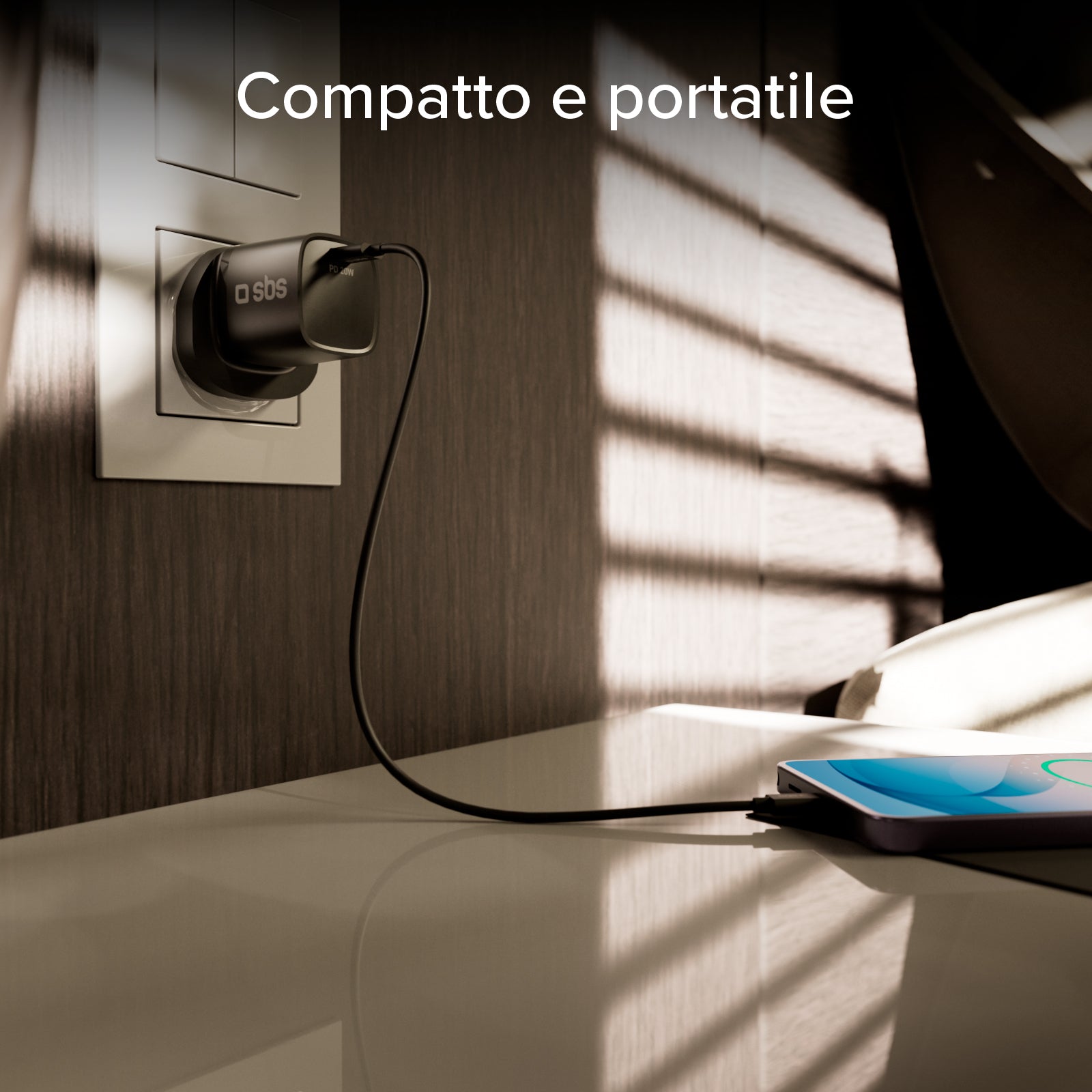 Cargador con puerto USB-C, 20W de potencia y enchufe del Reino Unido