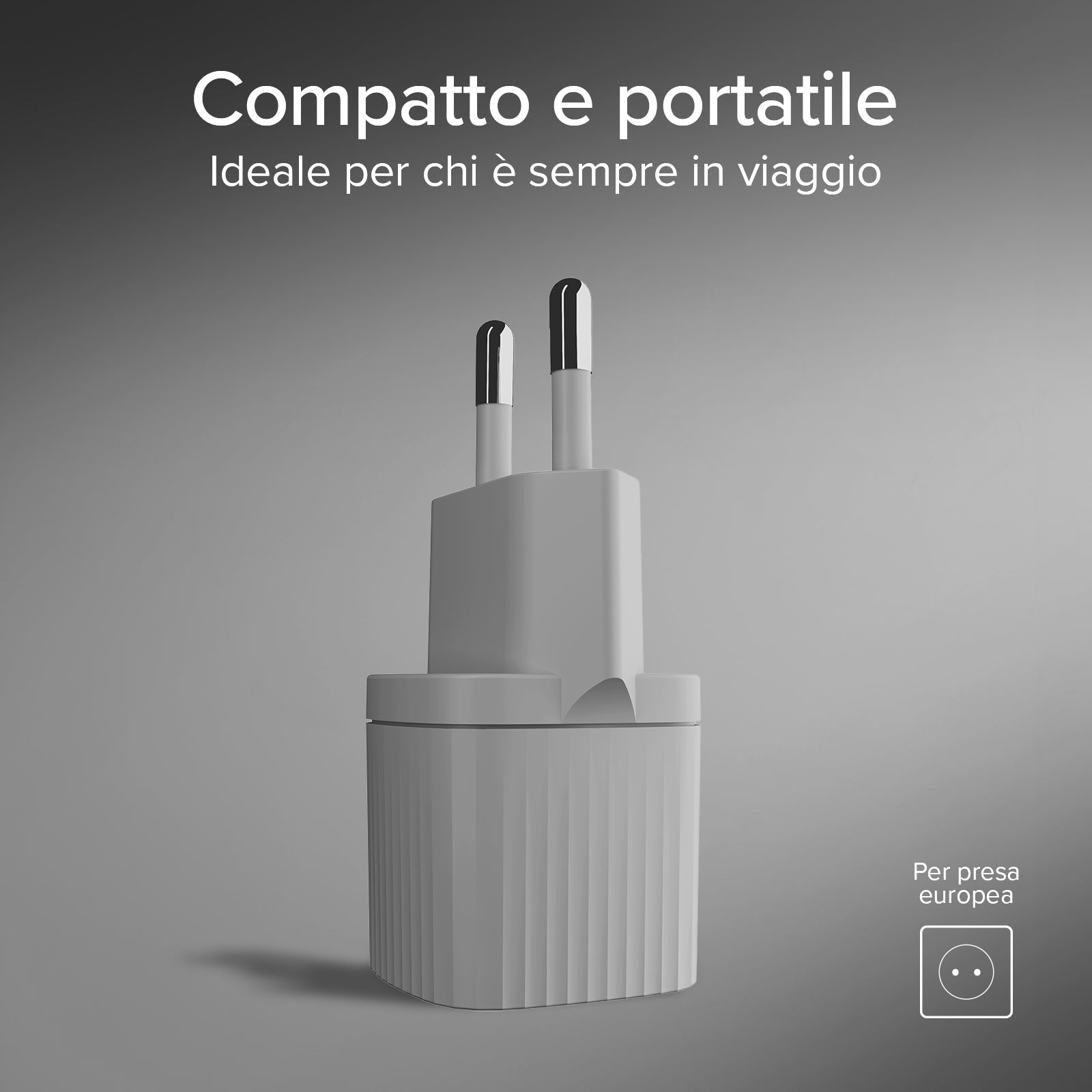 Caricatore caricabatterie con materiale GRS