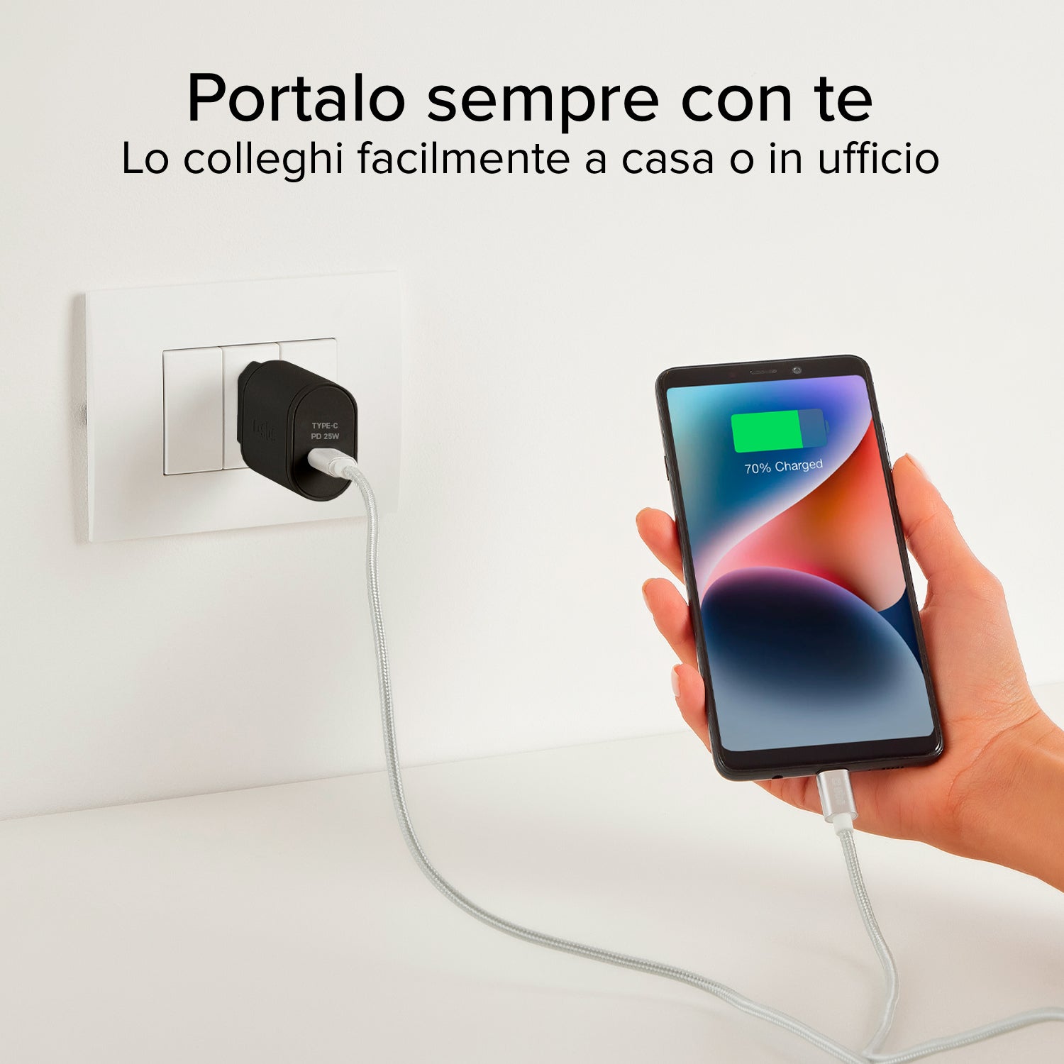 Caricabatterie caricatore - Ricarica rapida con porta USB-C 25W Power Delivery
