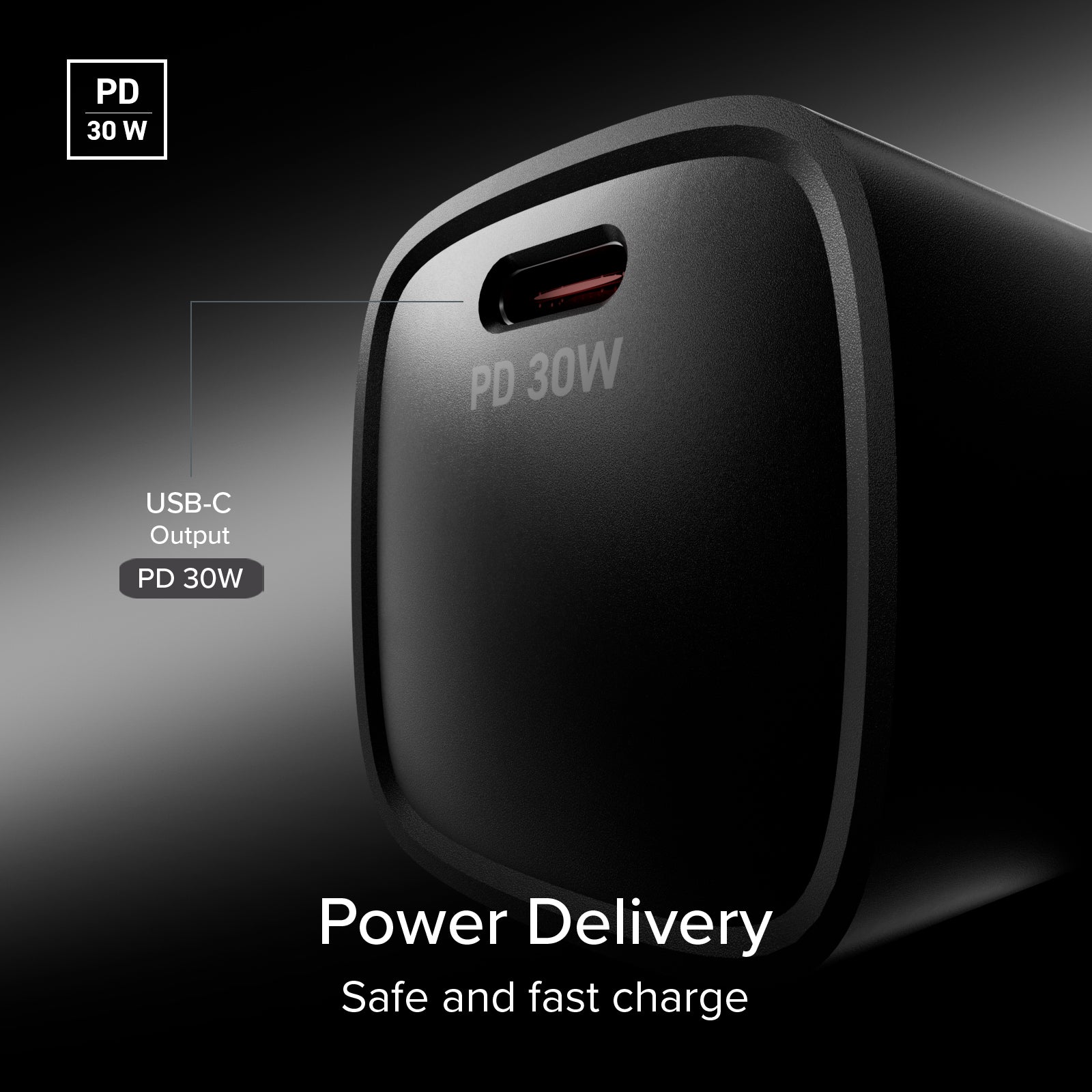Ladegerät mit USB-C-Anschluss, 30W Leistung und UK-Stecker