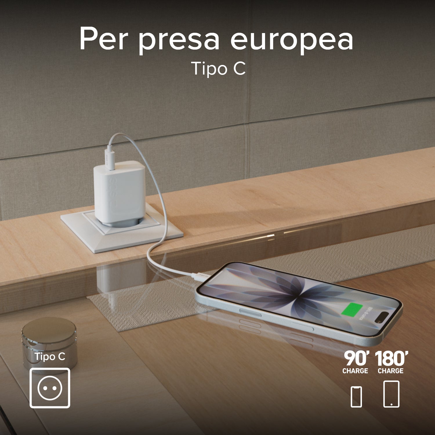 Caricabatterie caricatore 10W - carica rapida porta USB 2.1A Intelligent Charge