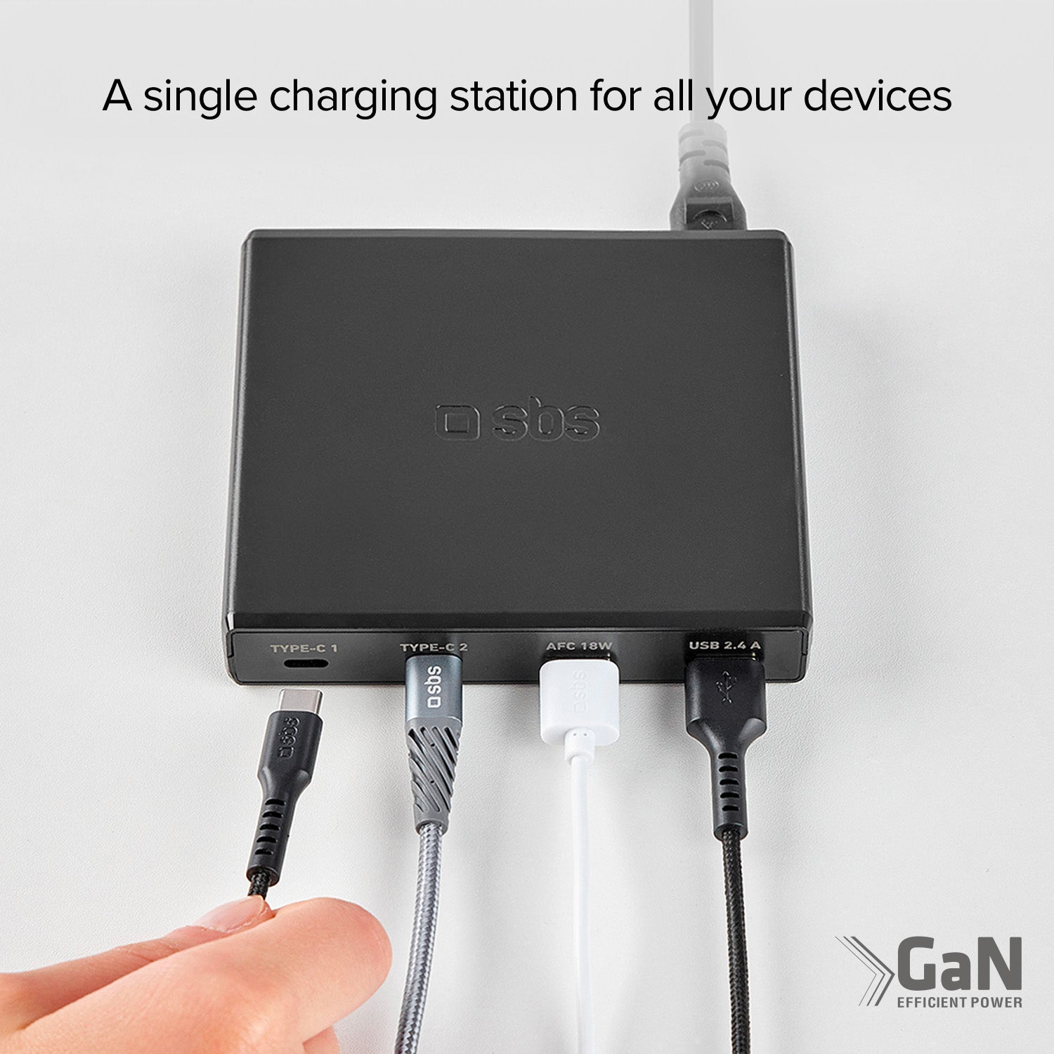 GaN-Ladestation mit 4 Ports – ultraschnelles Laden mit 2 USB-A- und 2 USB-C-Ports