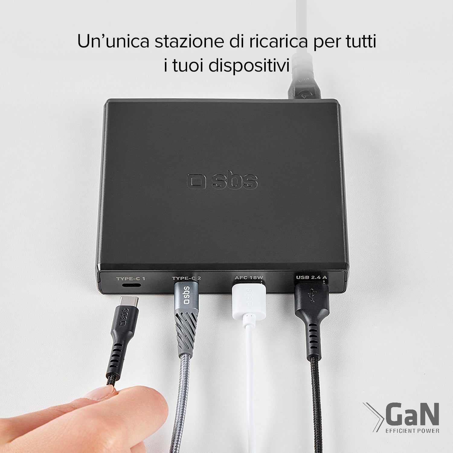 GaN-Ladestation mit 4 Ports – ultraschnelles Laden mit 2 USB-A- und 2 USB-C-Ports