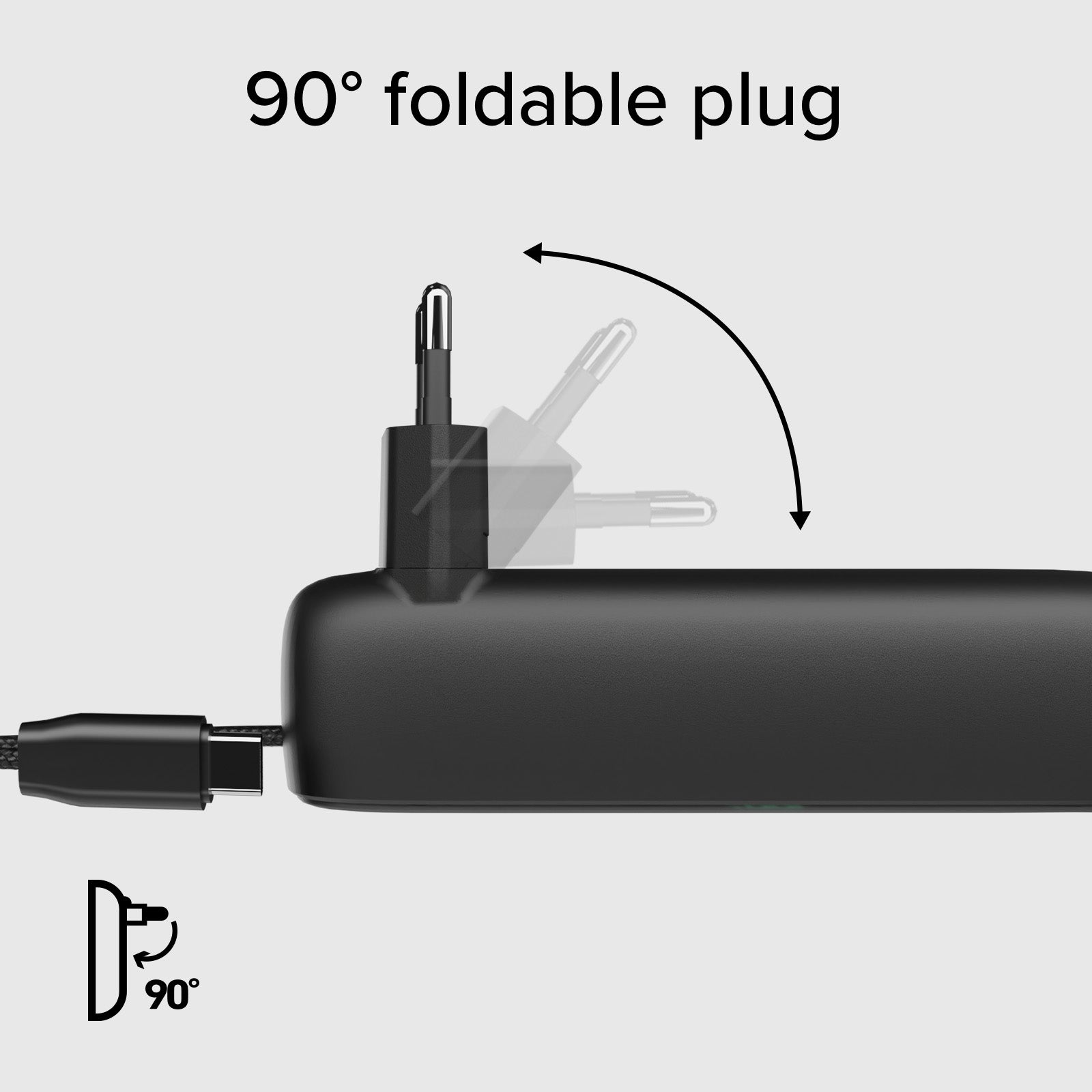 Powerbank Hybride 5000 mAh PD 20 W avec fiche intégrée