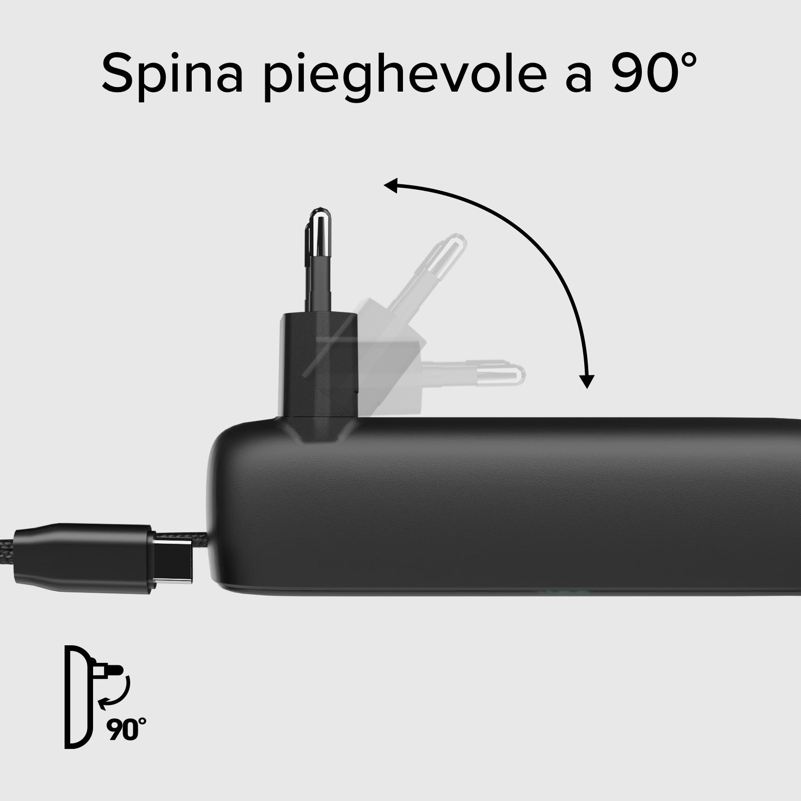 Powerbank Hybride 5000 mAh PD 20 W avec fiche intégrée