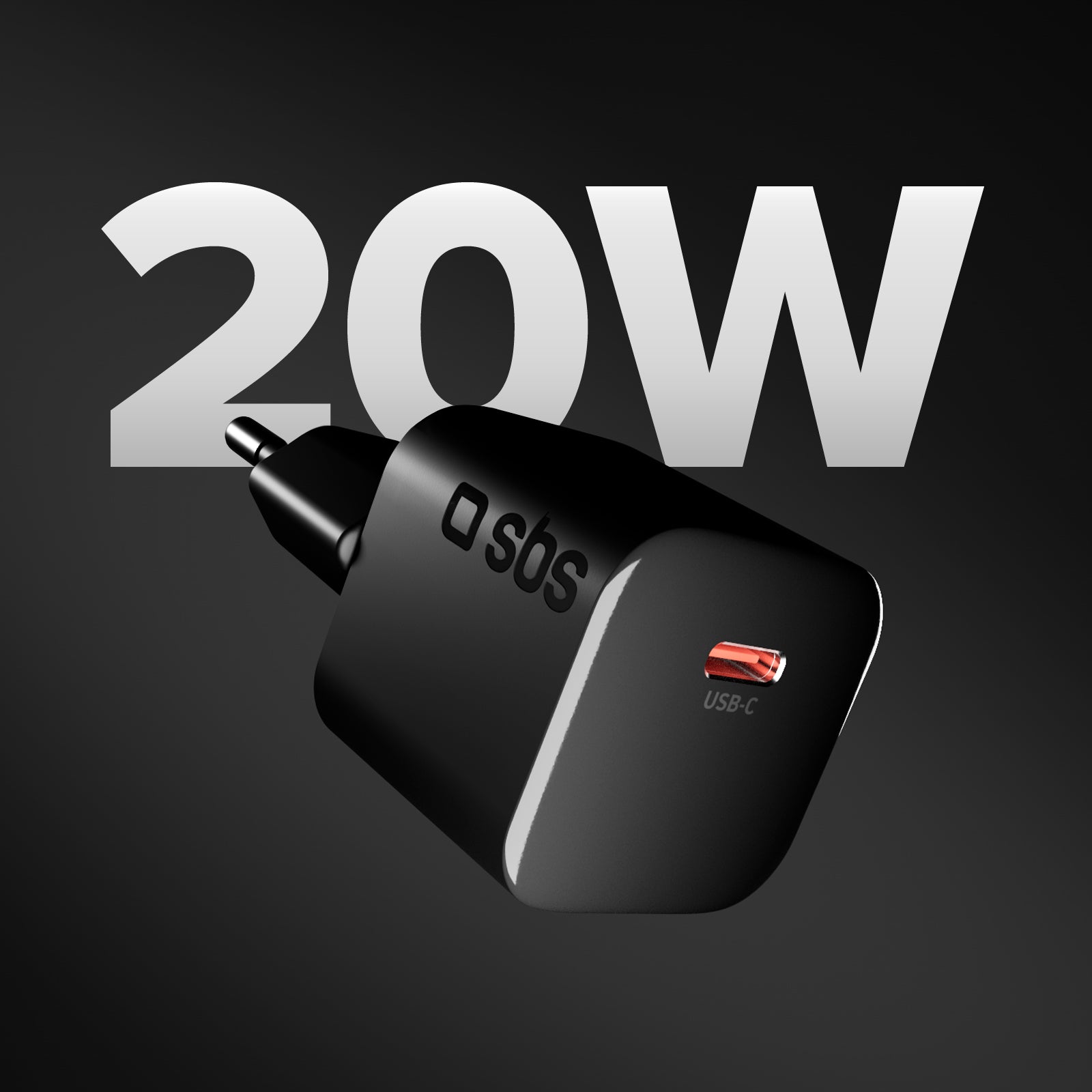 Caricatore da muro USB-C 20W GaN PD 3.0 mini size per smartphone e tablet