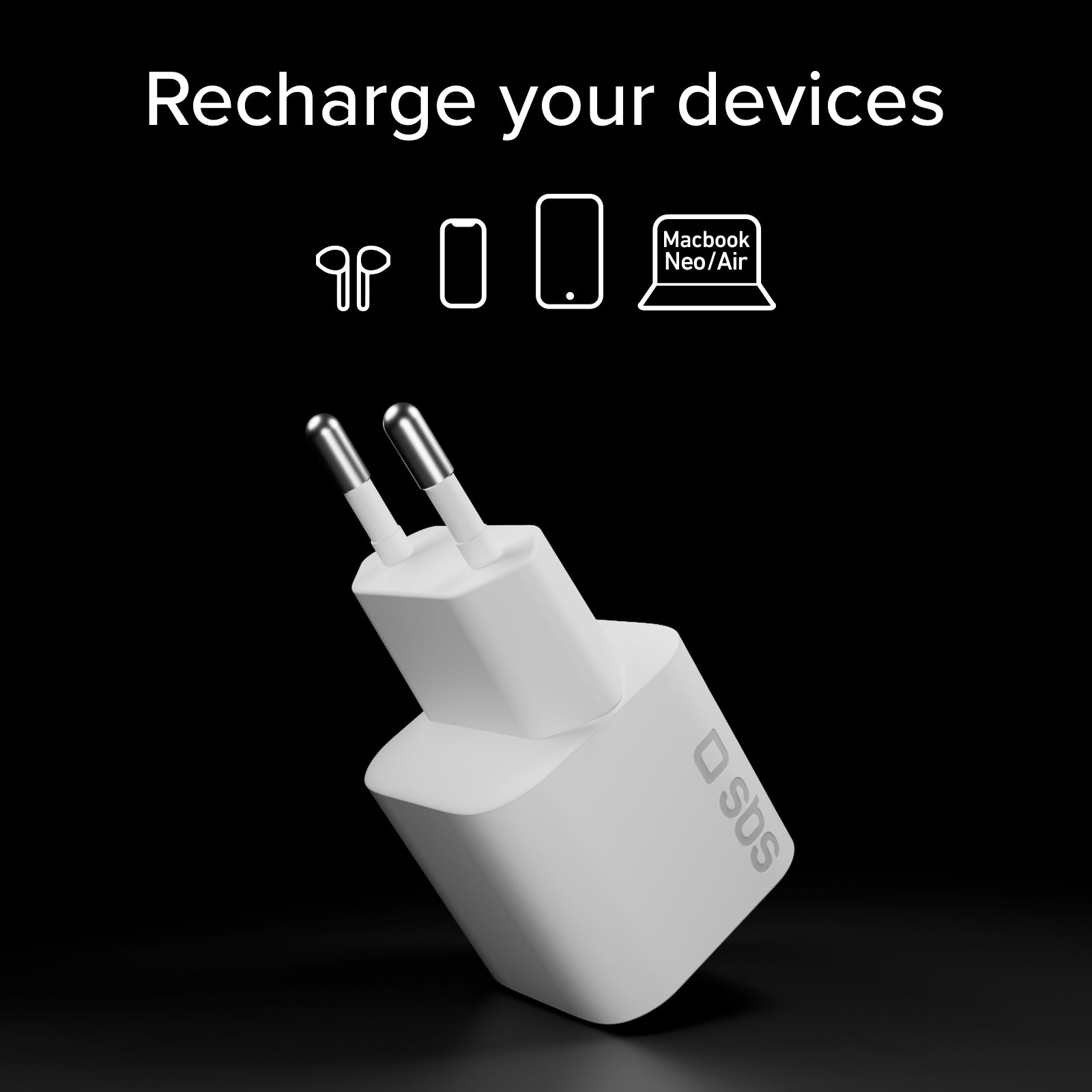 Cargador de pared USB-C 30 W compacto con Power Delivery 3.0 y PPS