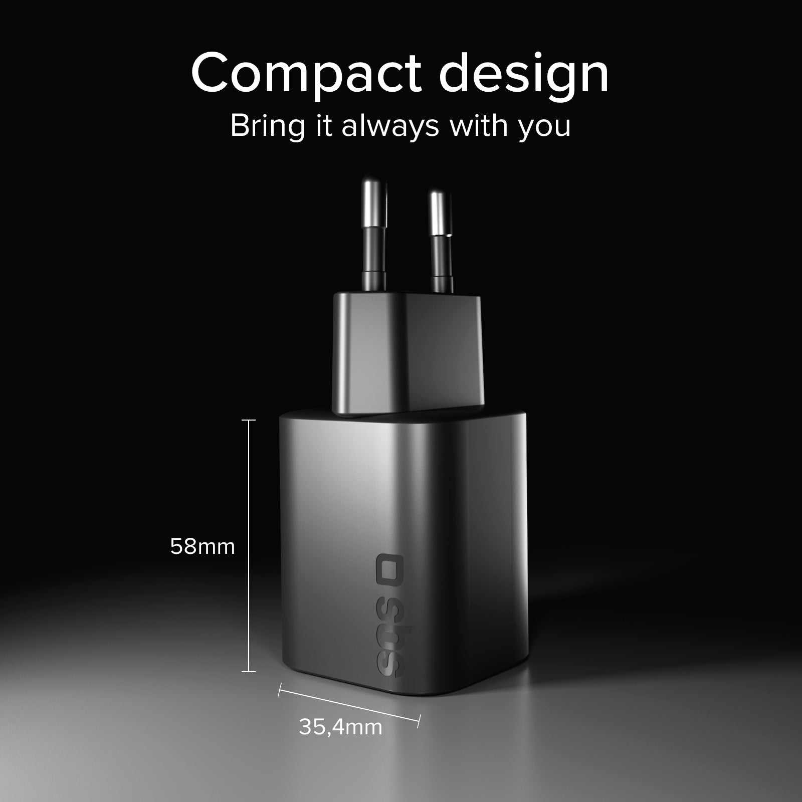 Cargador de pared GaN USB-C de 65 W con Power Delivery 3.0 y fuente de alimentación programable