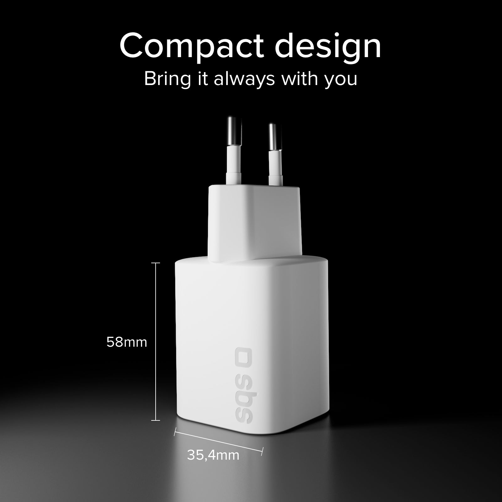 Cargador de pared GaN USB-C de 65 W con Power Delivery 3.0 y fuente de alimentación programable