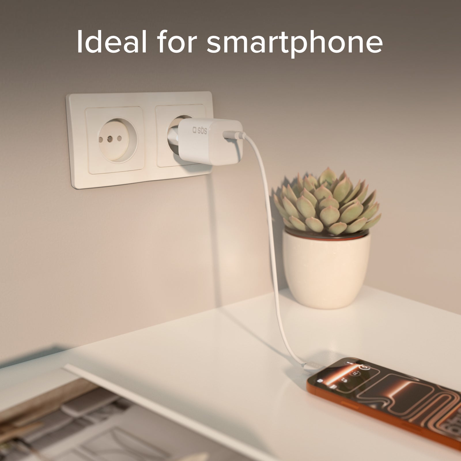 Cargador de pared GaN USB-C de 65 W con Power Delivery 3.0 y fuente de alimentación programable