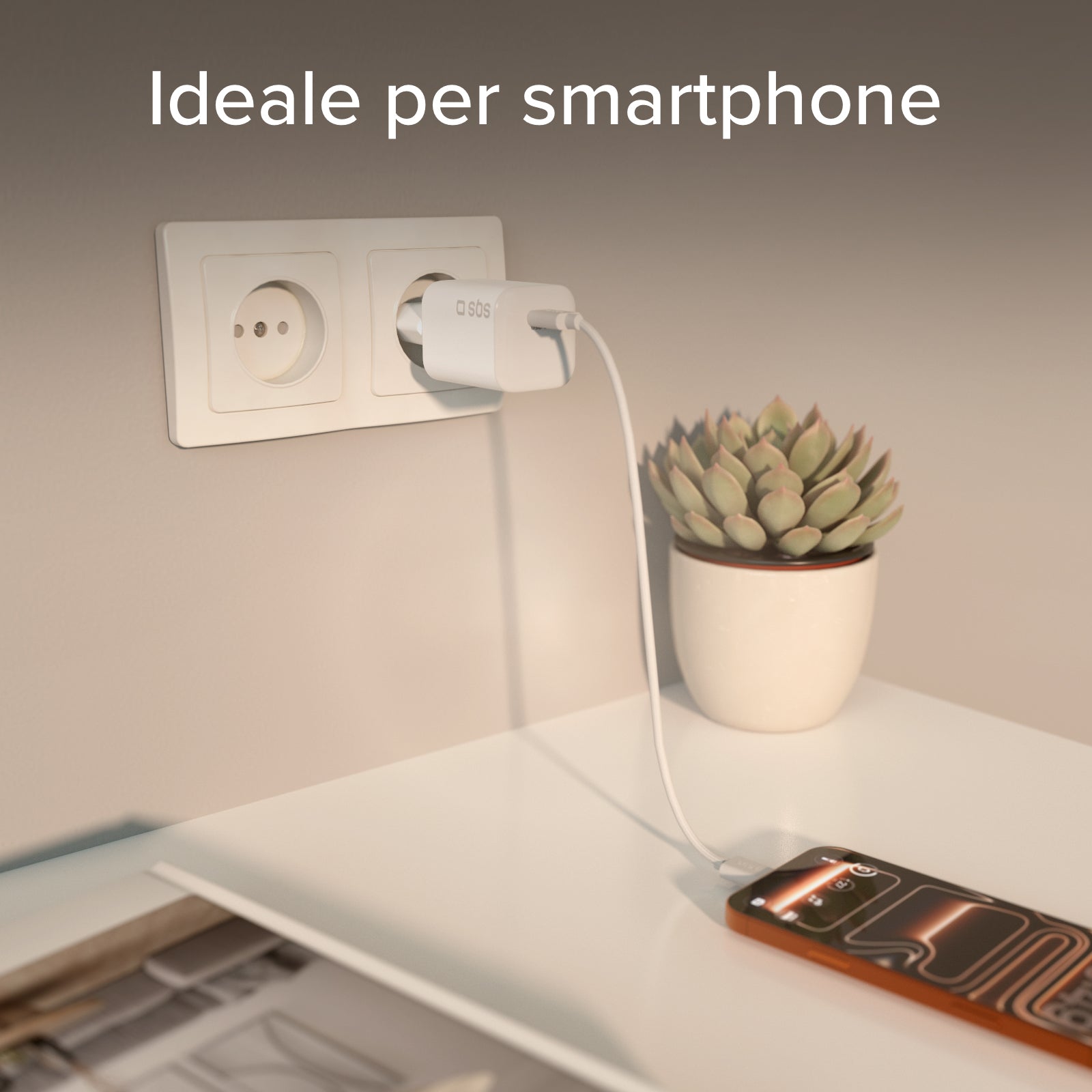 Cargador de pared GaN USB-C de 65 W con Power Delivery 3.0 y fuente de alimentación programable