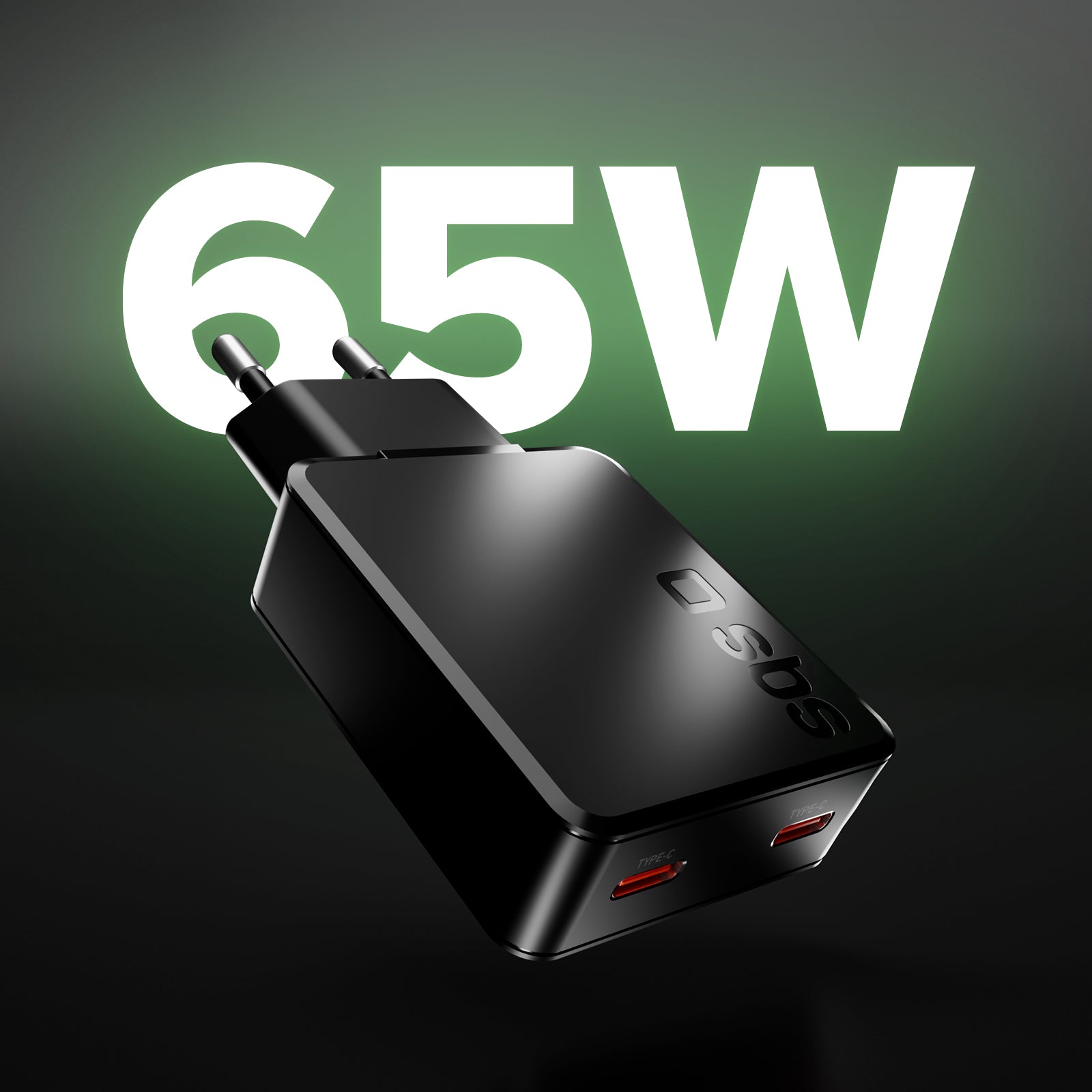 Ultra-Slim 65W USB-C wall charger with dual output