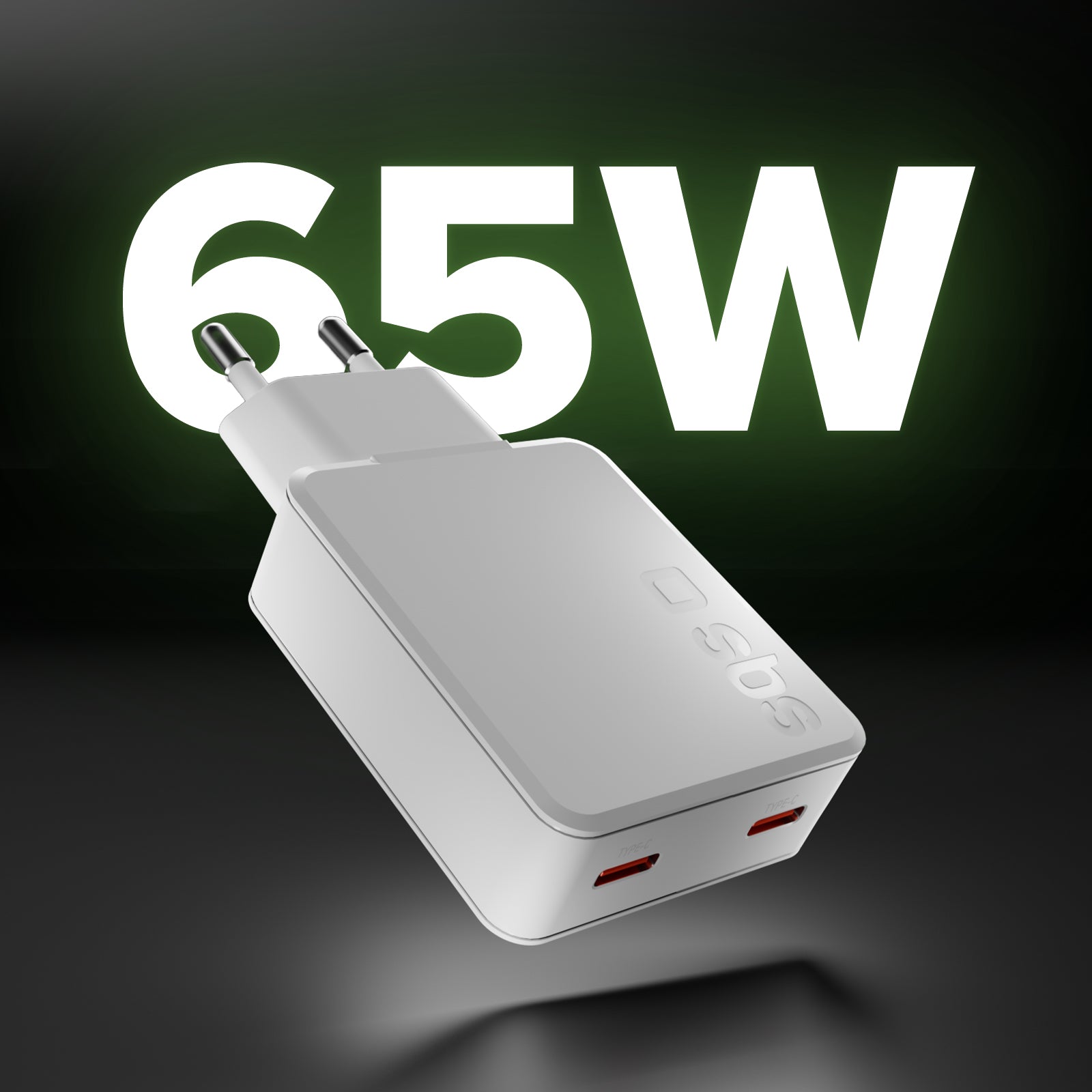 Caricatore ultrasottile 65W con doppia USB‑C