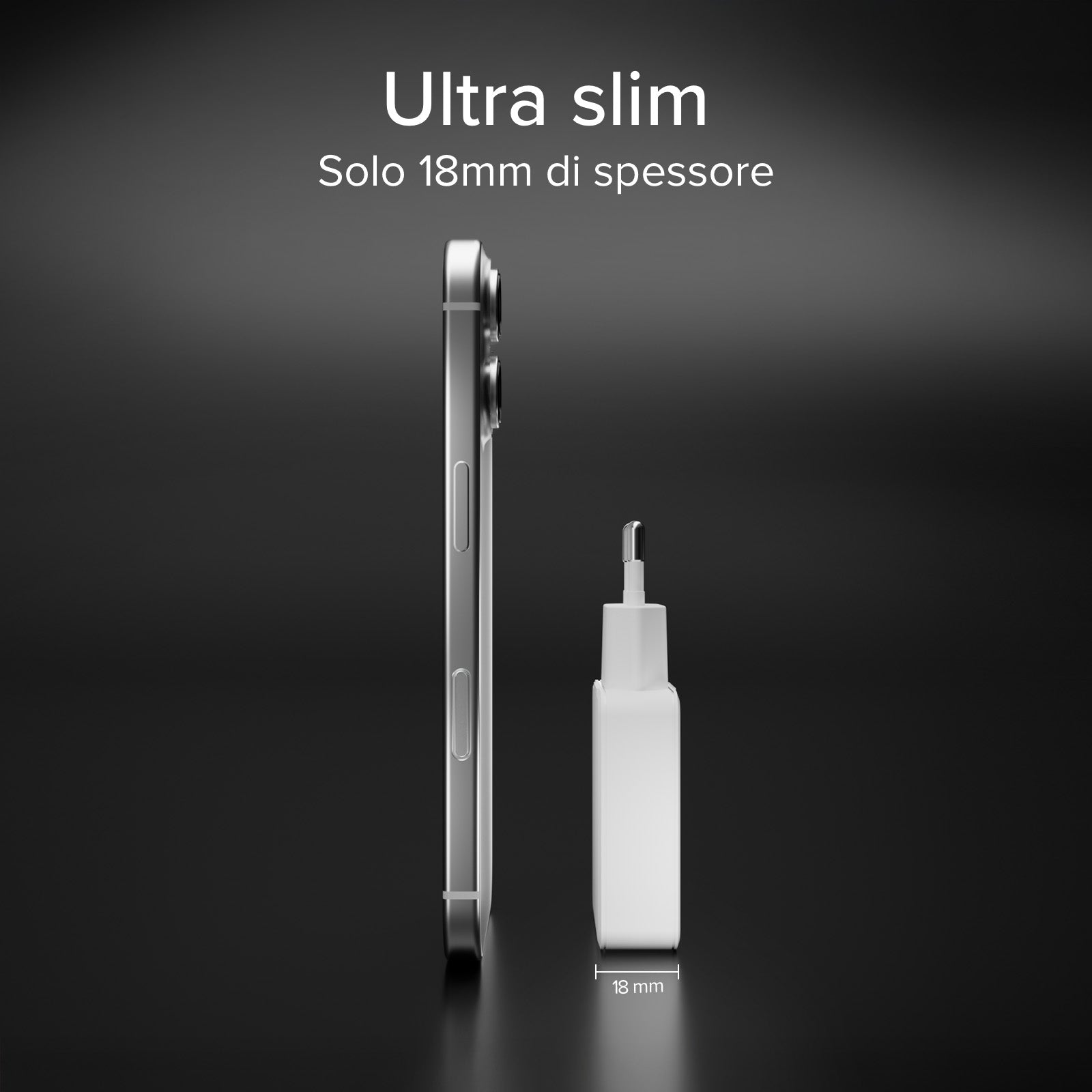 Caricatore ultrasottile 65W con doppia USB‑C
