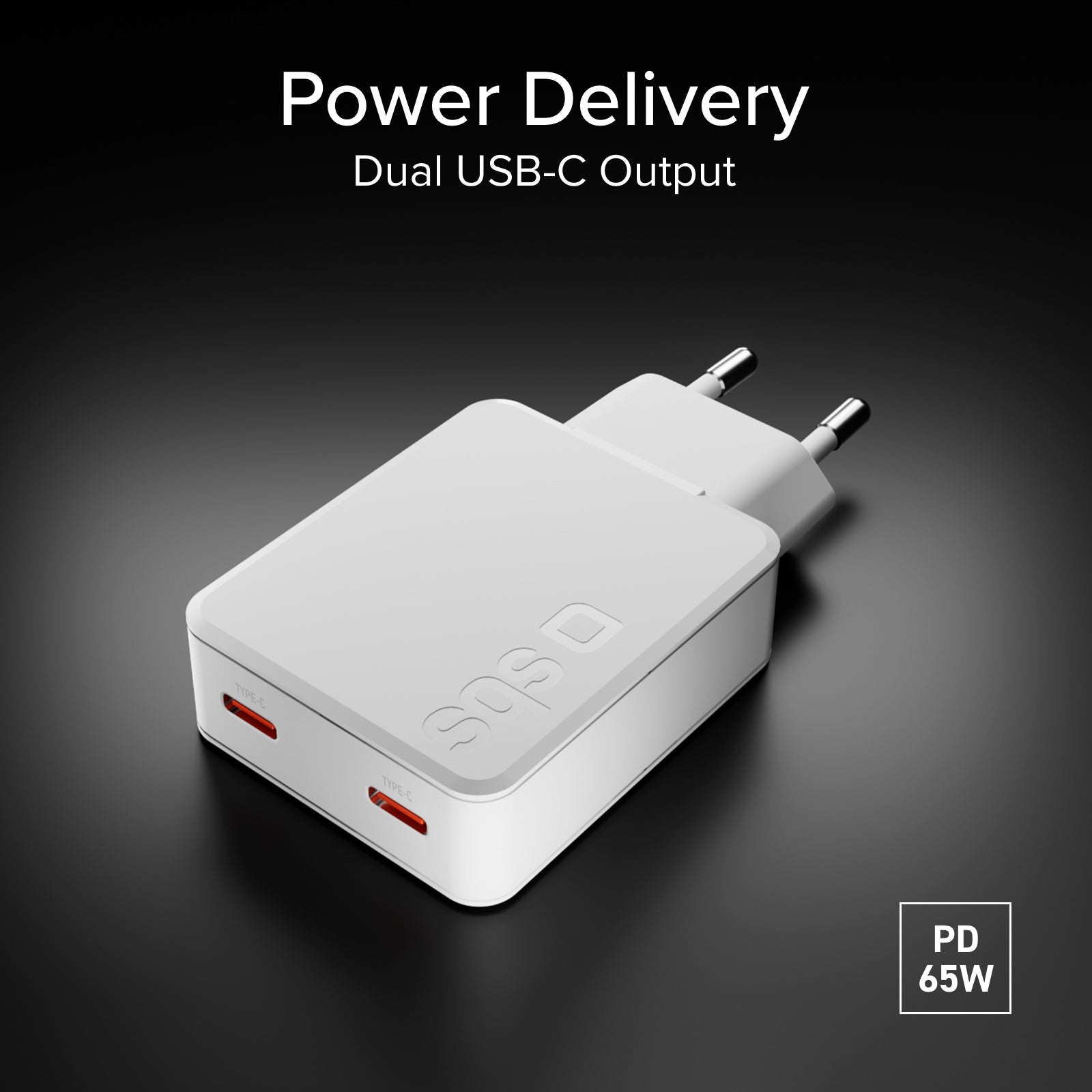 Caricatore ultrasottile 65W con doppia USB‑C