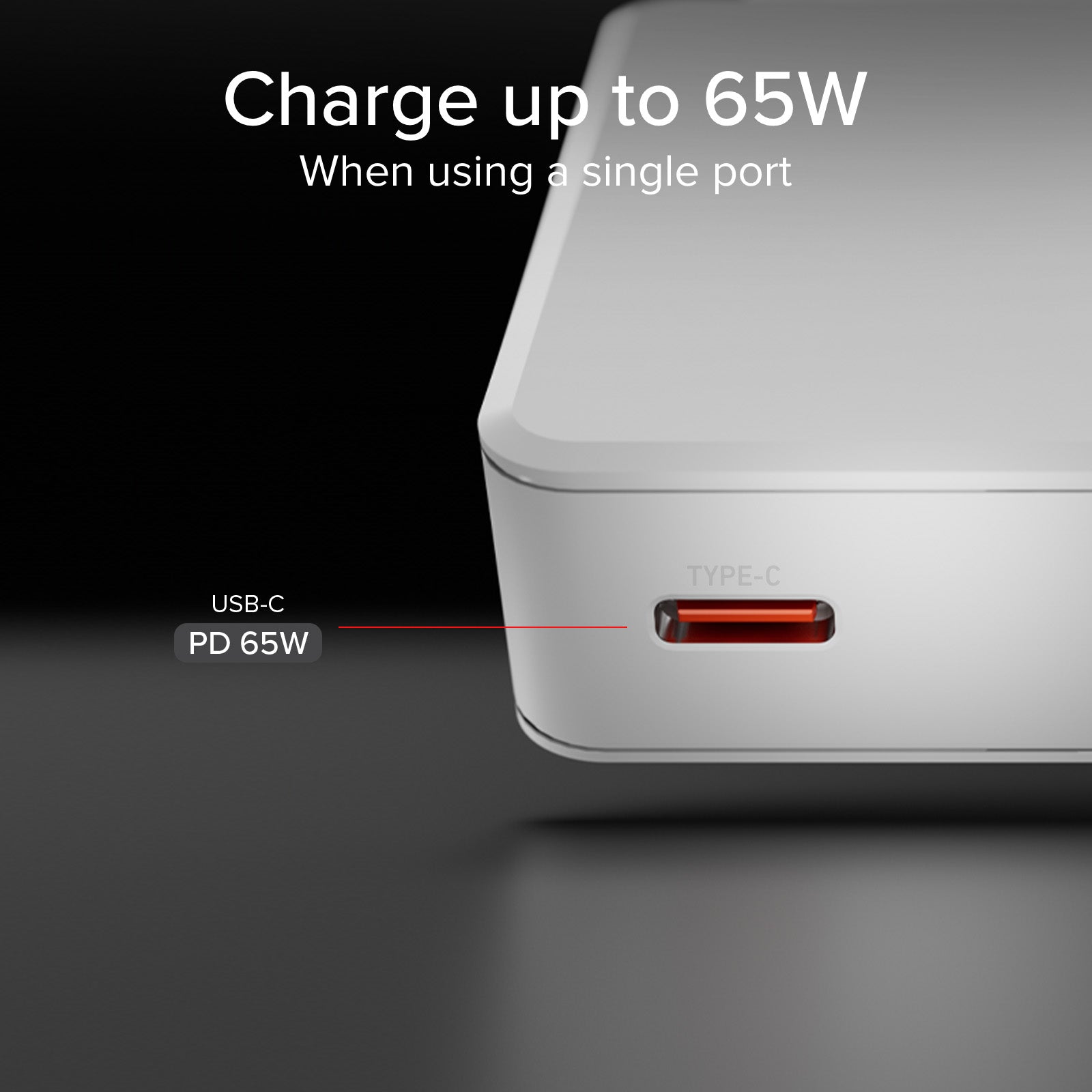 Caricatore ultrasottile 65W con doppia USB‑C