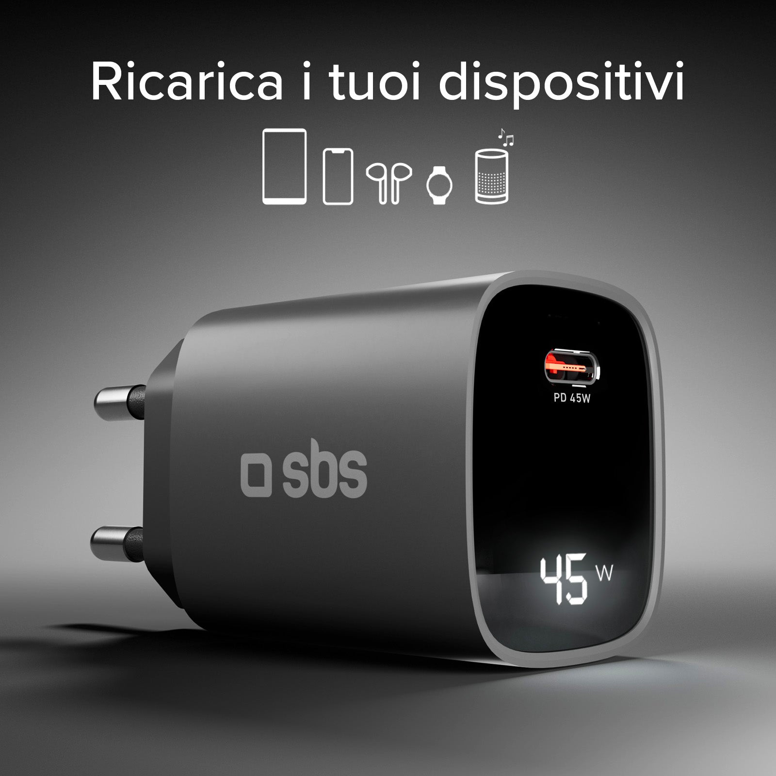 45-Watt-Ladegerät mit integriertem Display