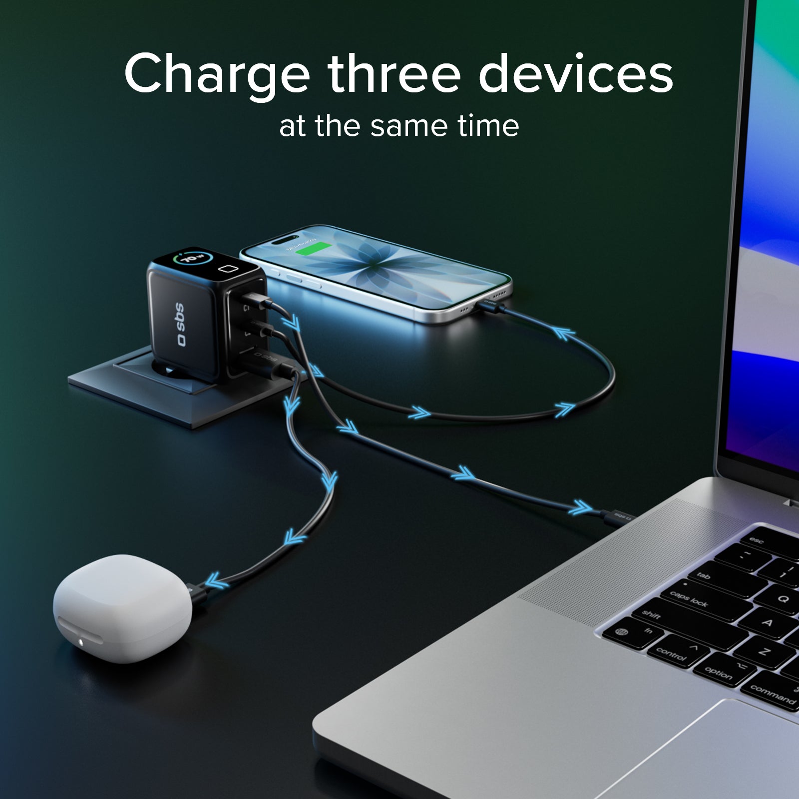 Chargeur intelligent 70 W USB-C avec écran TFT et Power Control 2.0