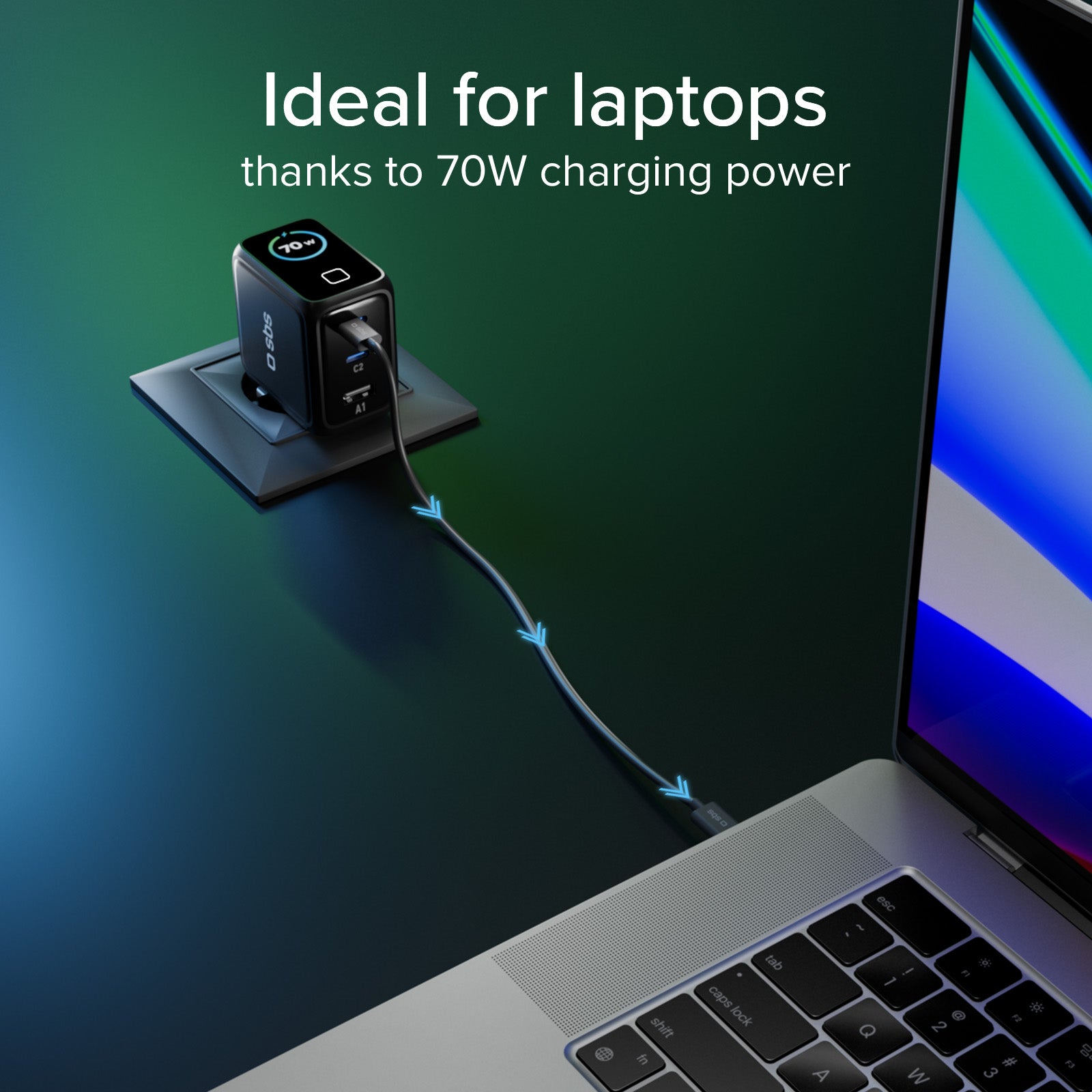 Chargeur intelligent 70 W USB-C avec écran TFT et Power Control 2.0