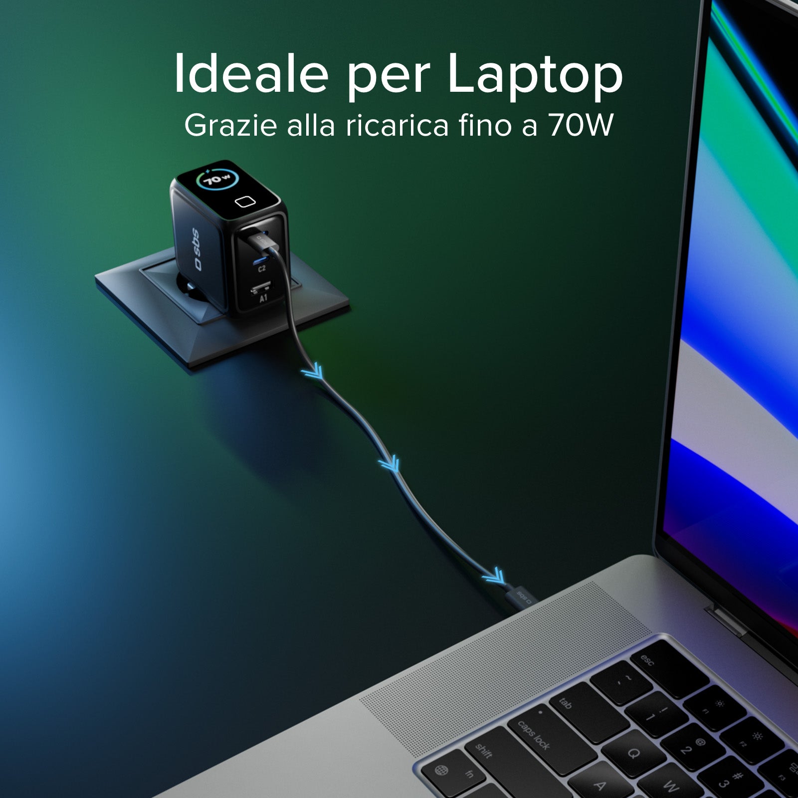 Chargeur intelligent 70 W USB-C avec écran TFT et Power Control 2.0