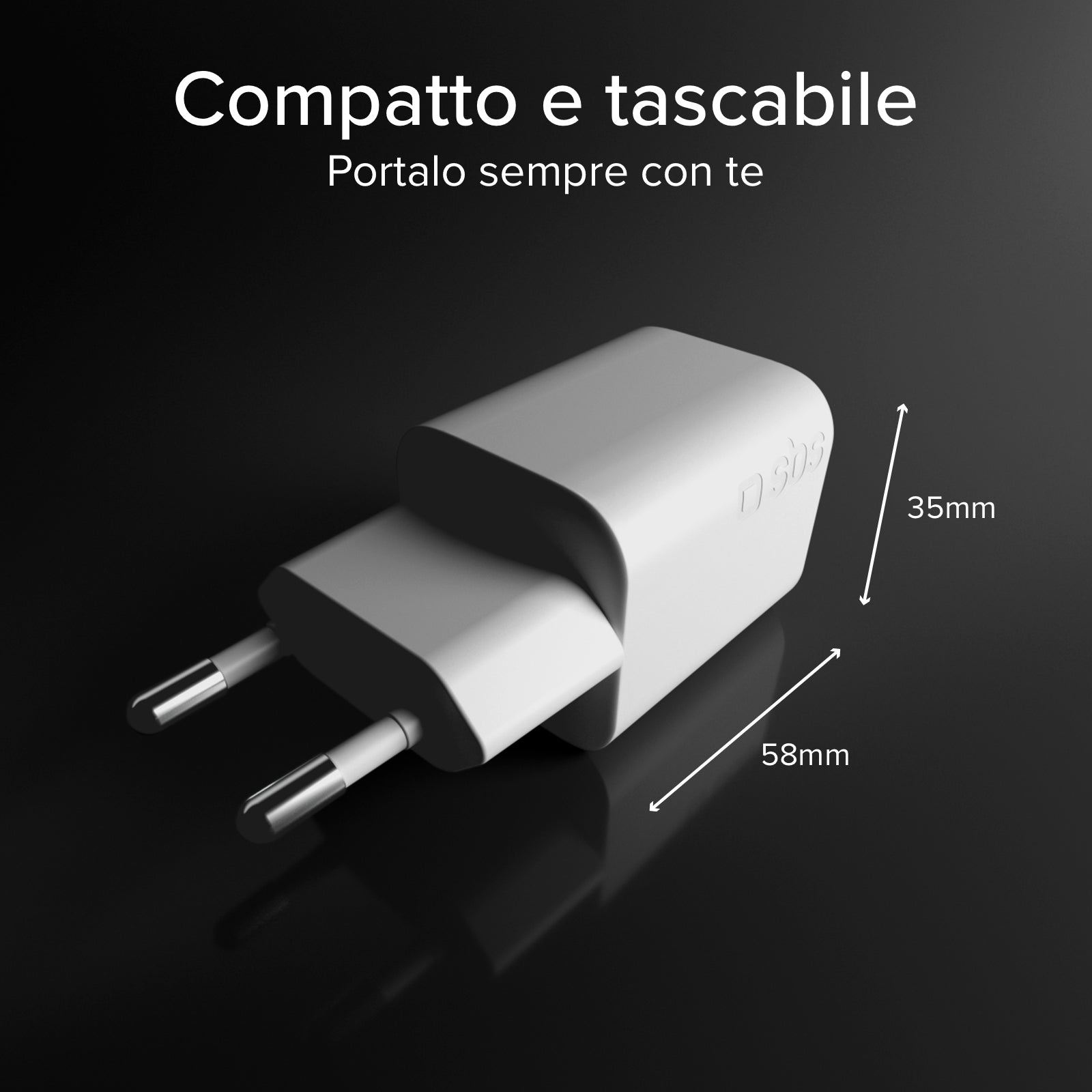 Cargador de pared GaN de 65W con 2 USB-C Power Delivery y USB-A para portátil, smartphone y tablet
