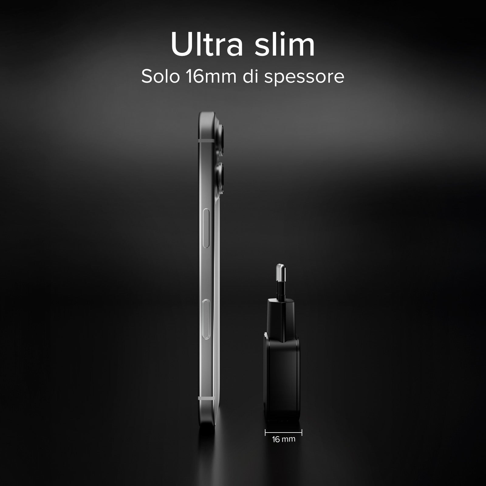 Caricatore da muro 30W Ultra Slim con doppia porta USB-C e USB-A