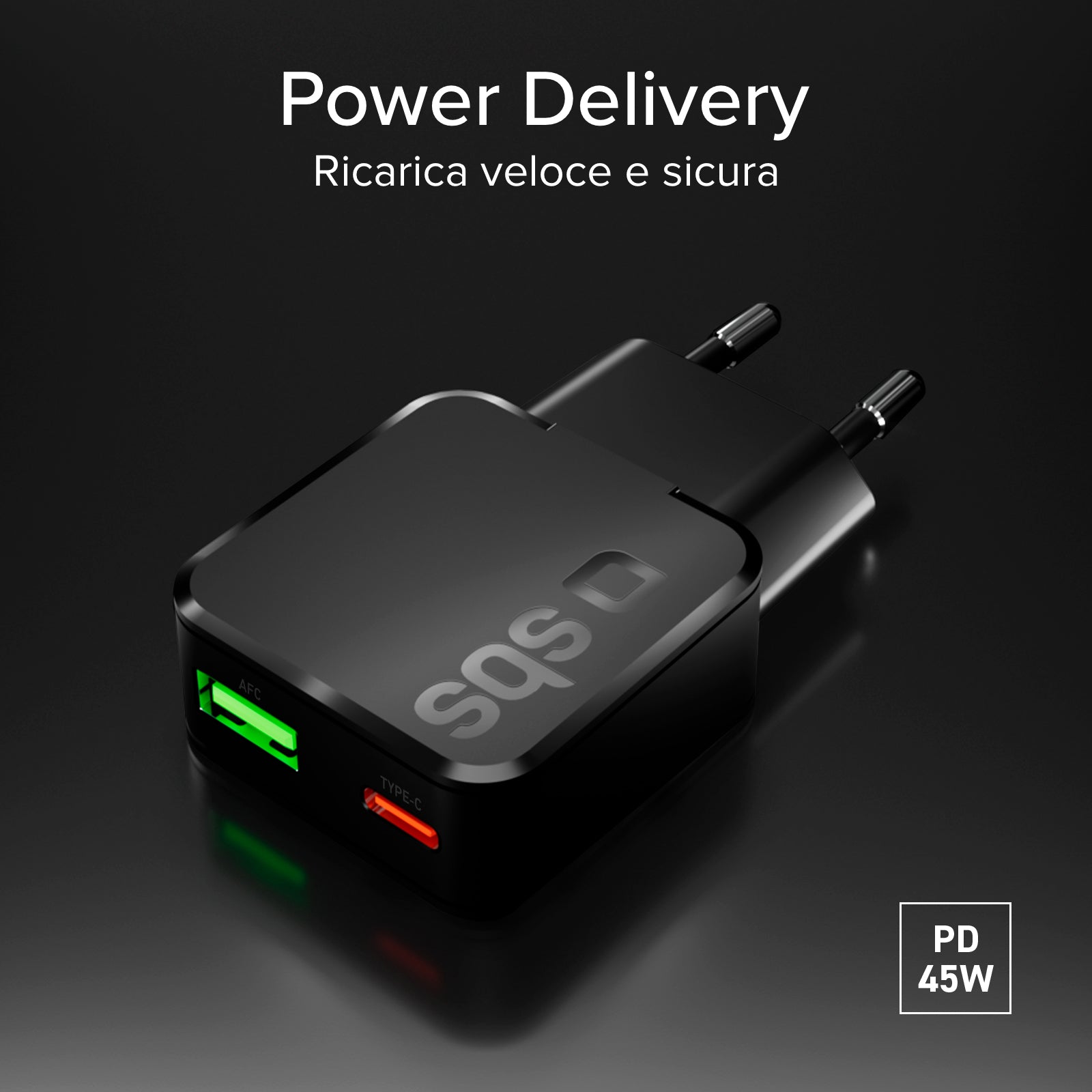 Caricatore da muro 45w USB-C Ultra Slim con doppia porta
