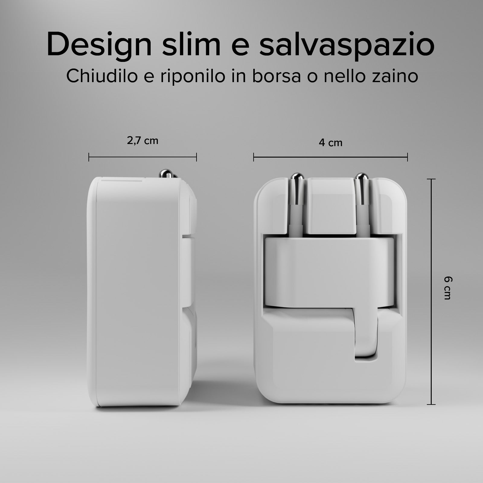 Caricatore da Parete Flexi Wall Charger 65W con Spina Pieghevole