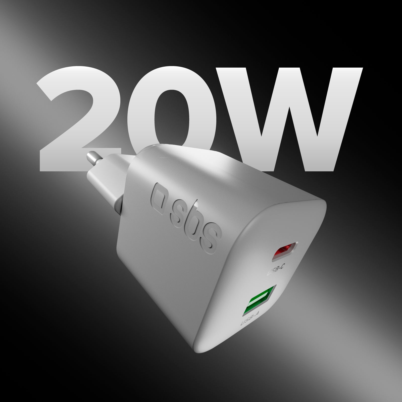 Kit di ricarica con caricatore da parete 20W PD GaN e cavo USB-C 1,5m