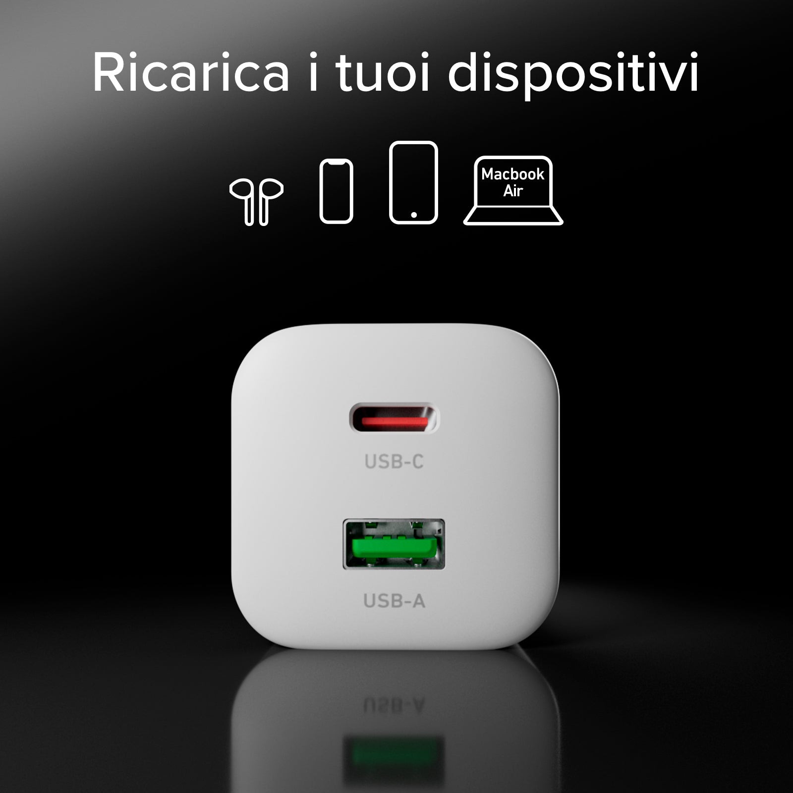 Kit caricatore 30W GaN con cavo USB‑C 1.5m
