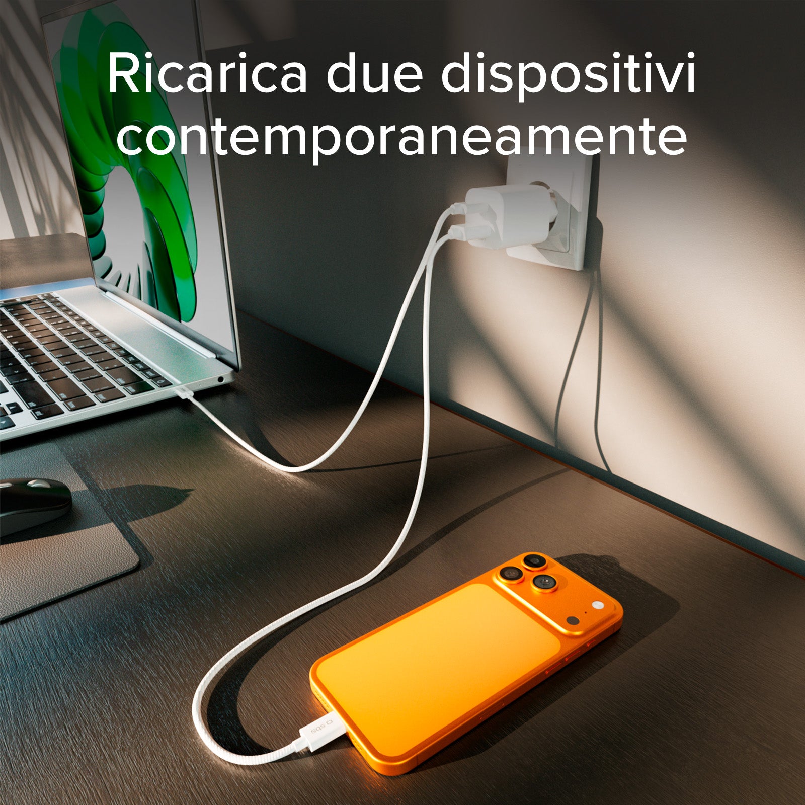 Kit caricatore da parete 45W GaN e Power Delivery, con cavo USB-C 1.5m