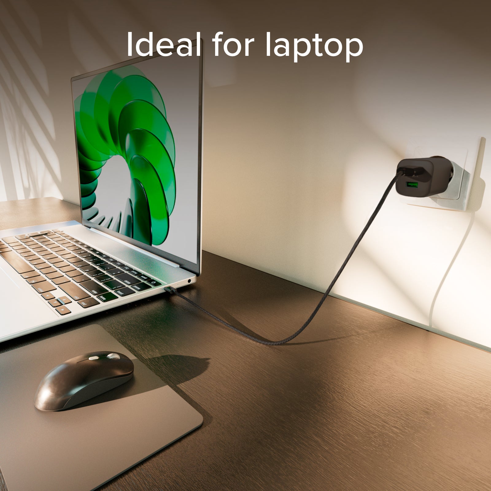 65W GaN Power Delivery Wandladegerät-Set mit USB-C-Kabel 1,5 m für schnelles Laden