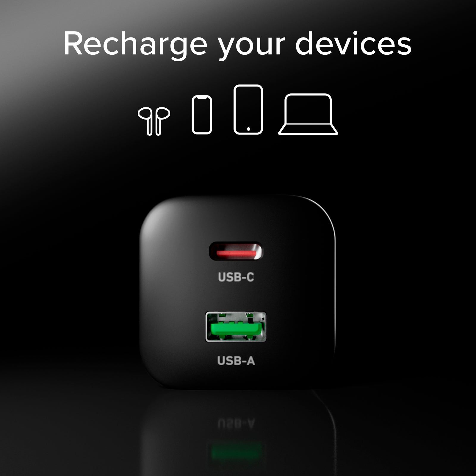 65W GaN Power Delivery Wandladegerät-Set mit USB-C-Kabel 1,5 m für schnelles Laden
