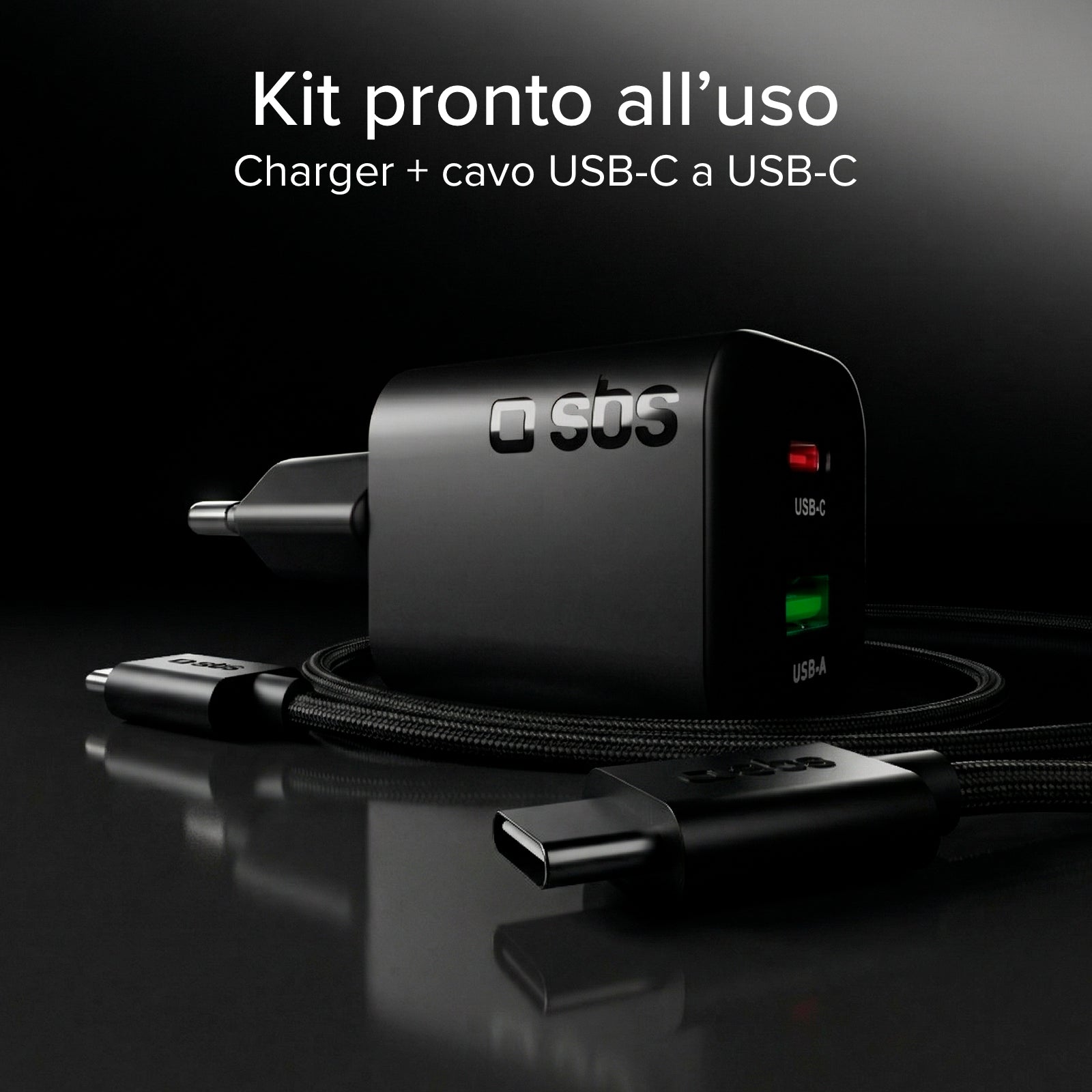65W GaN Power Delivery Wandladegerät-Set mit USB-C-Kabel 1,5 m für schnelles Laden