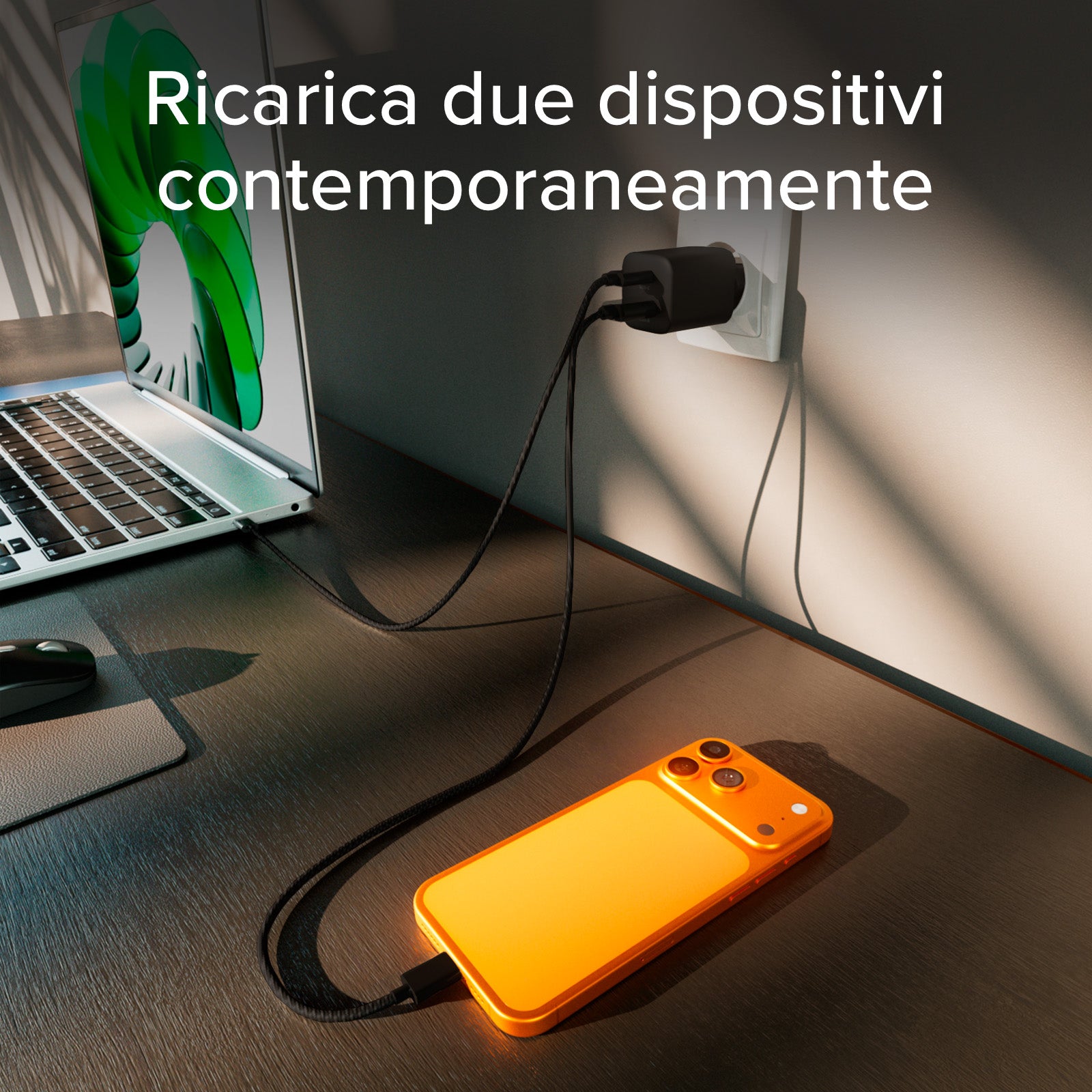 65W GaN Power Delivery Wandladegerät-Set mit USB-C-Kabel 1,5 m für schnelles Laden