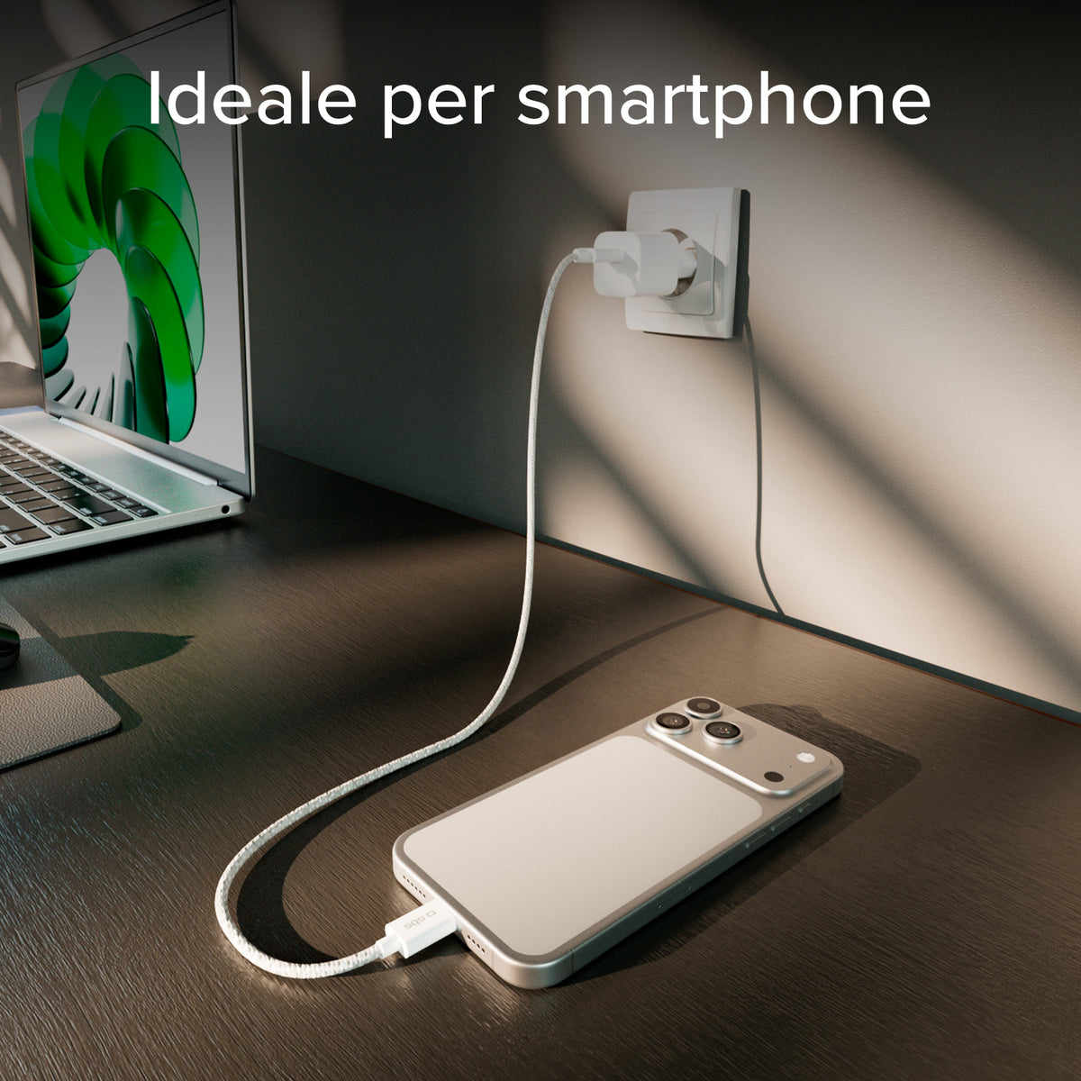 20W Power Delivery USB-C Wall Charger Kit with 1.5 m Braided USB-C Cable
